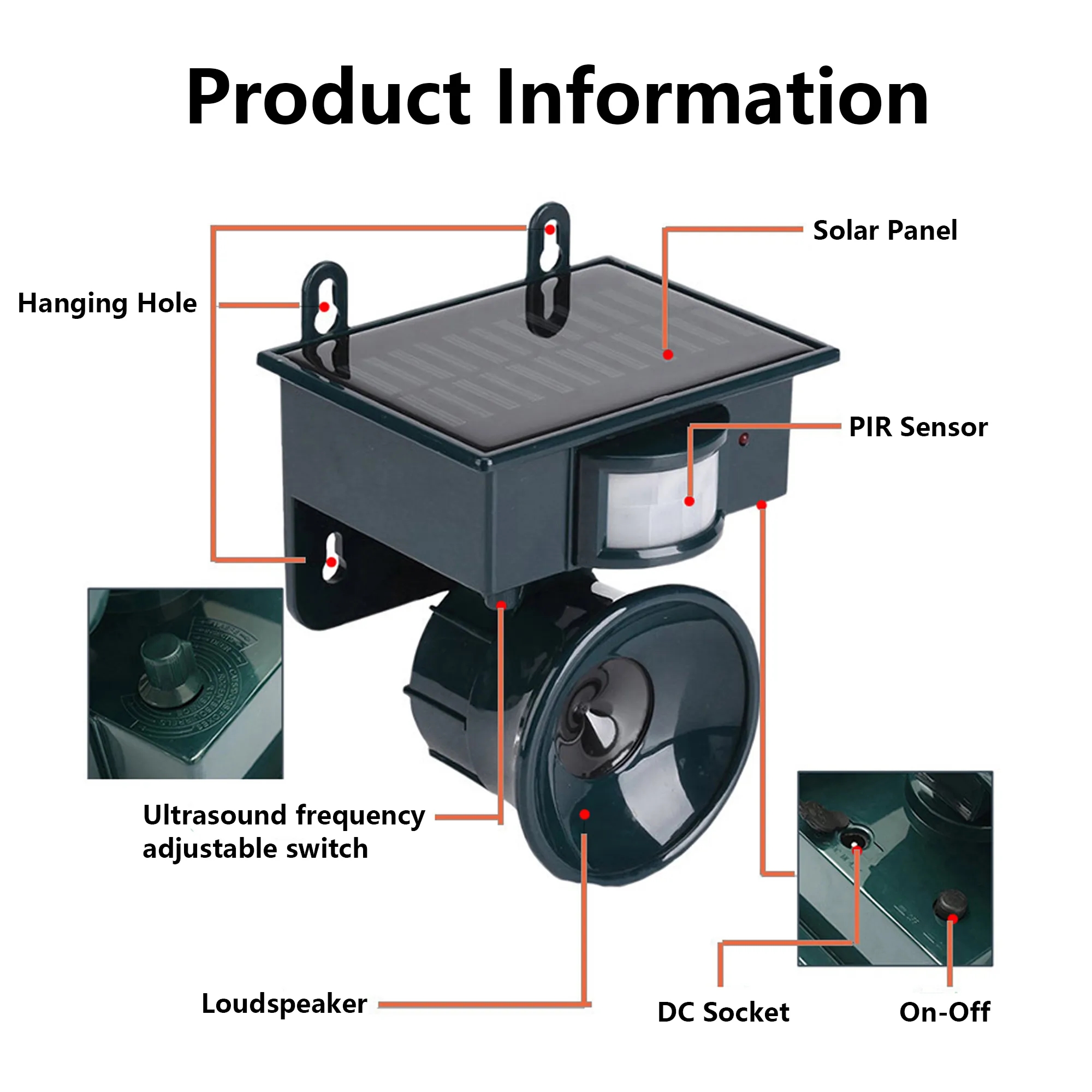 Solar-Powered Ultrasonic Animal Repeller 10