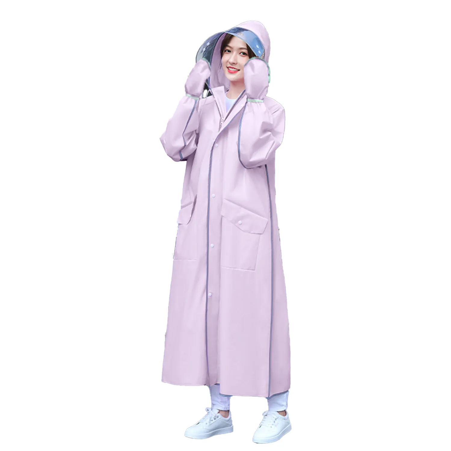 Lengthened EVA One-piece Raincoat 3