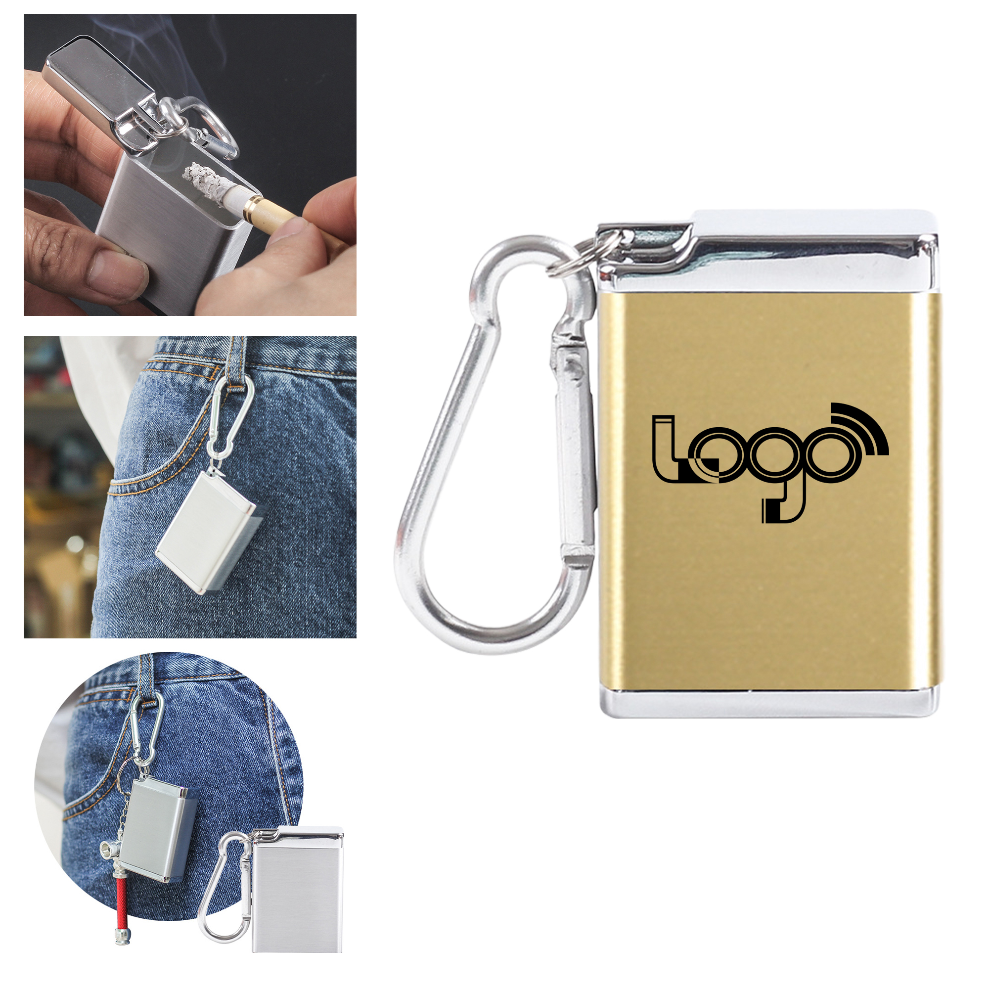 Mini Metal Ash Holder with Flip Cover 2