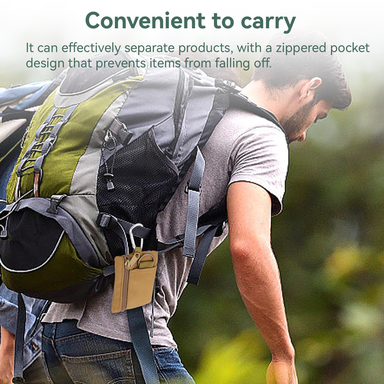 Mini Size EDC Utility Pouch Bag Waist Pack w/ Carabiner 6