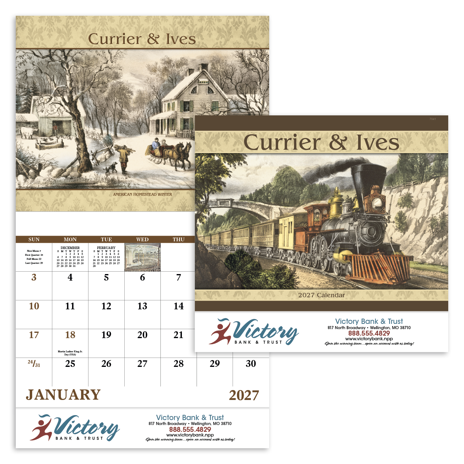 Good Value™ Currier & Ives - Stapled Calendar 60