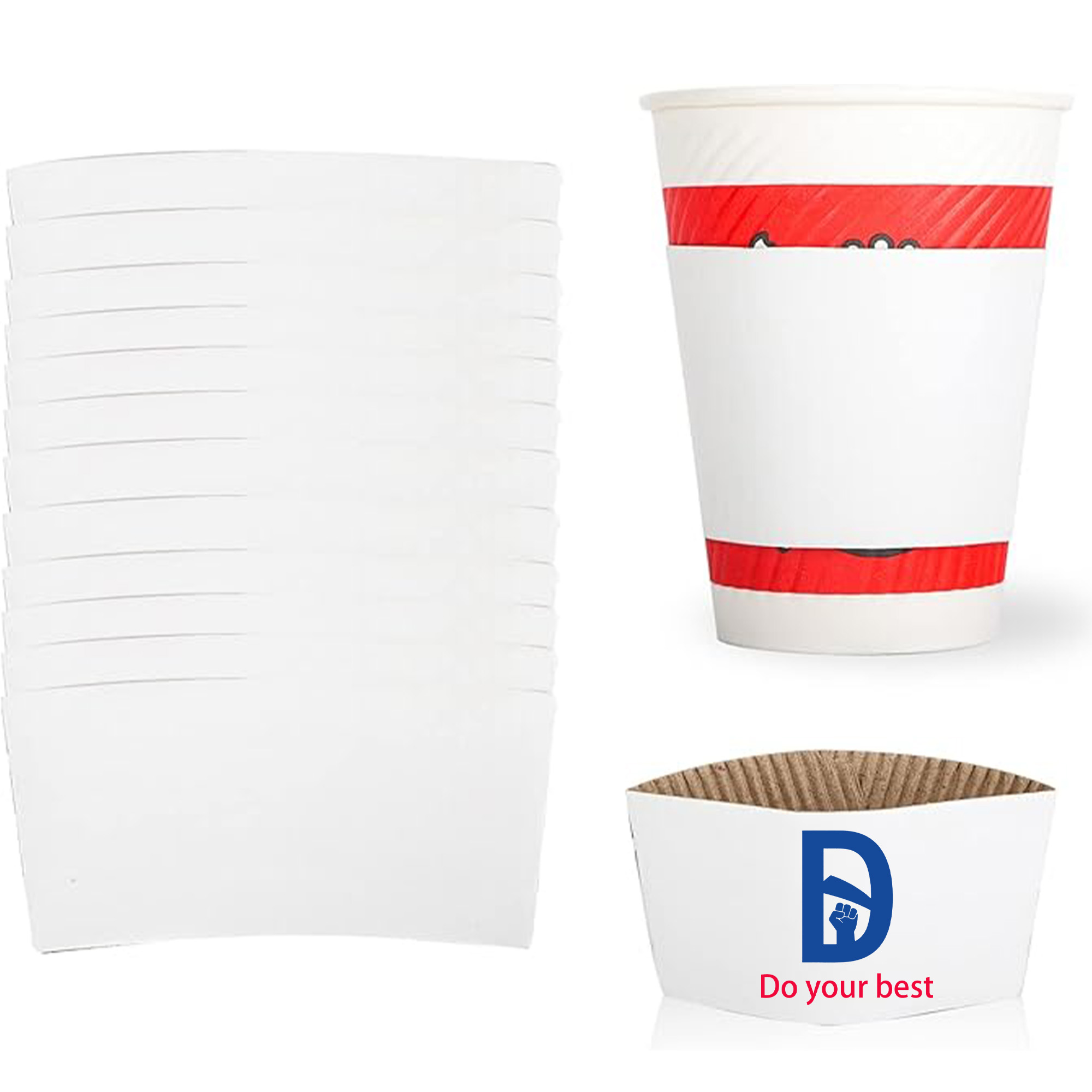 12oz Corrugated Kraft Sleeve for Cold Hot 2