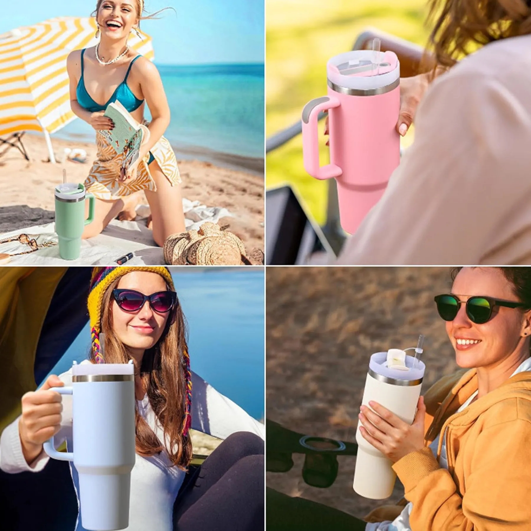 40 Oz. Insulated Travel Tumbler with Handle and Straw 10