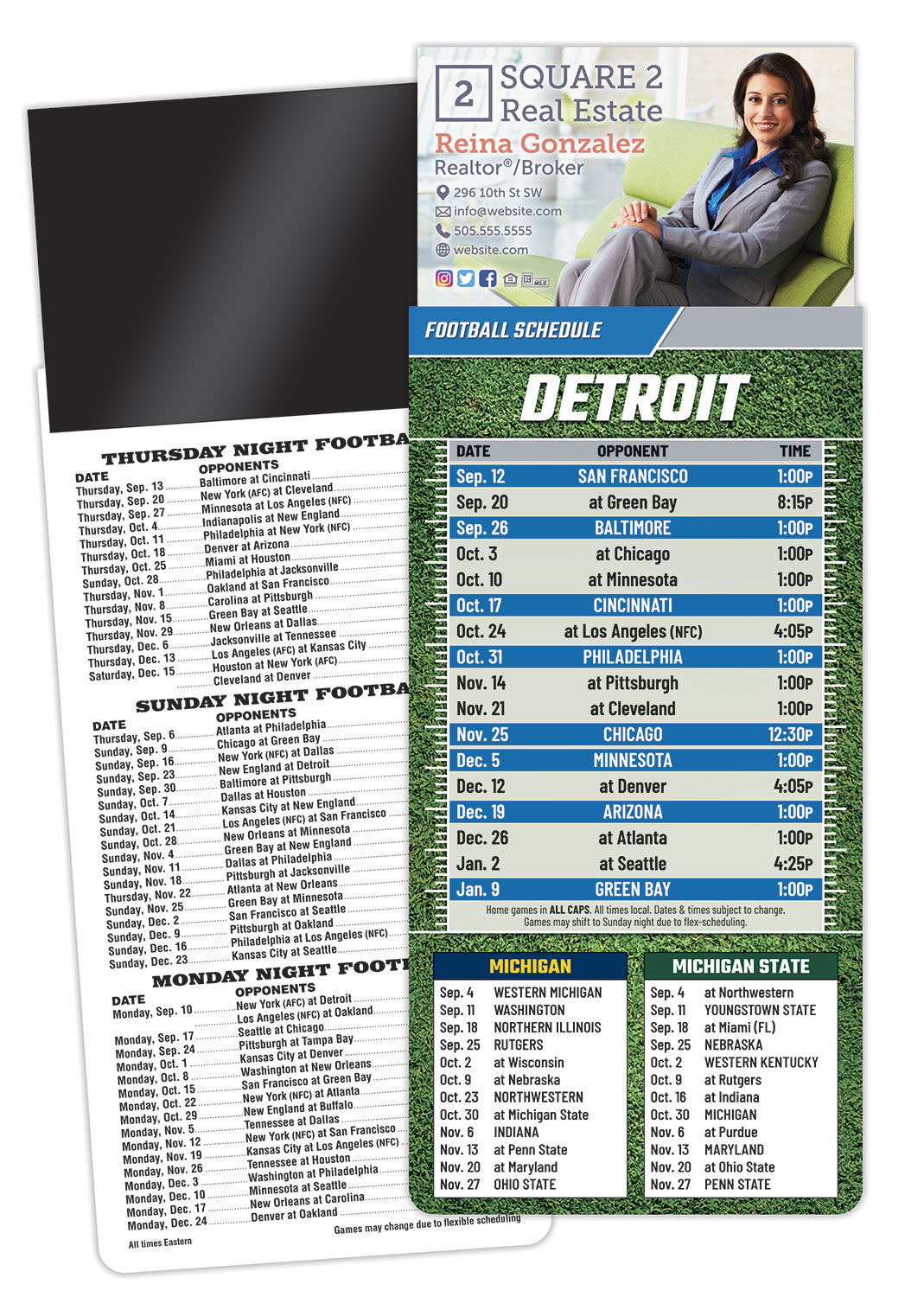 Magna-Card Business Card Magnet Football Schedules (3.5x9) 1