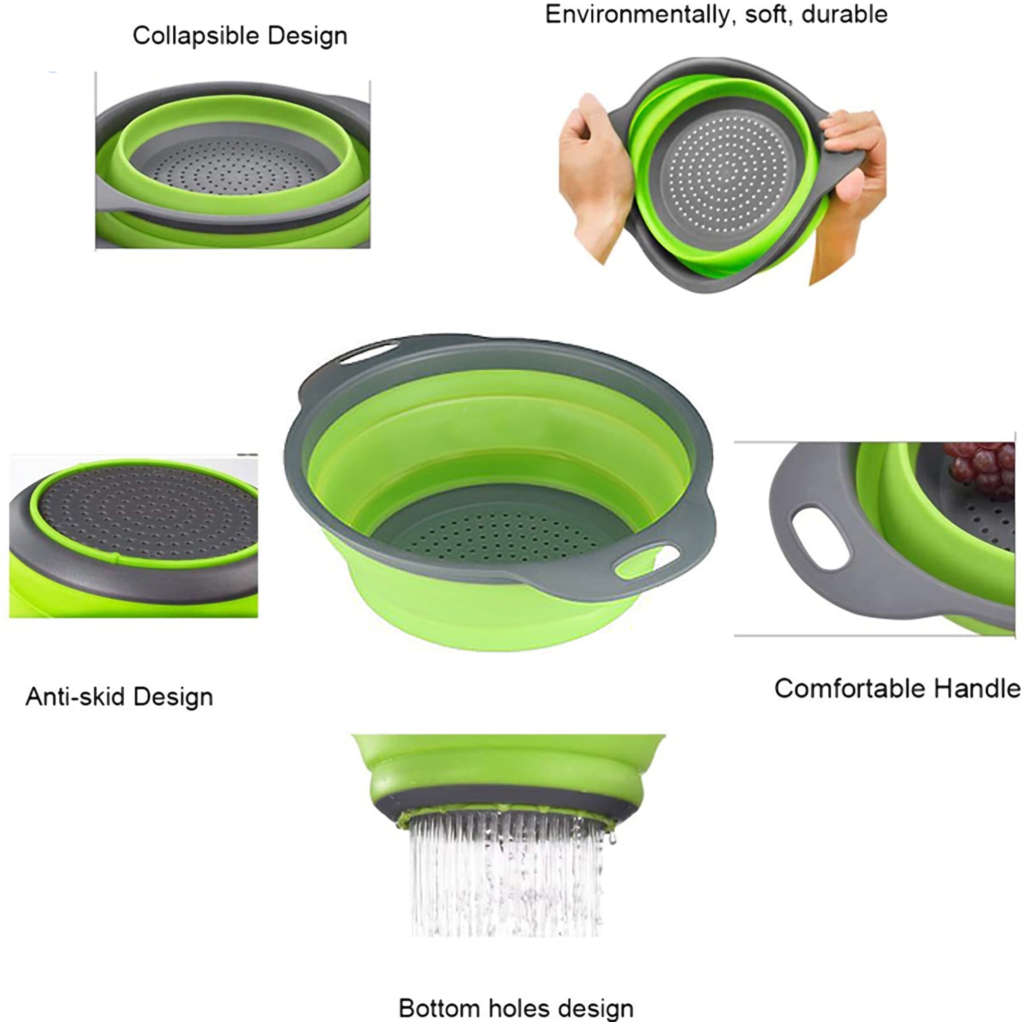 Large Round Collapsible Silicone Strainer 3