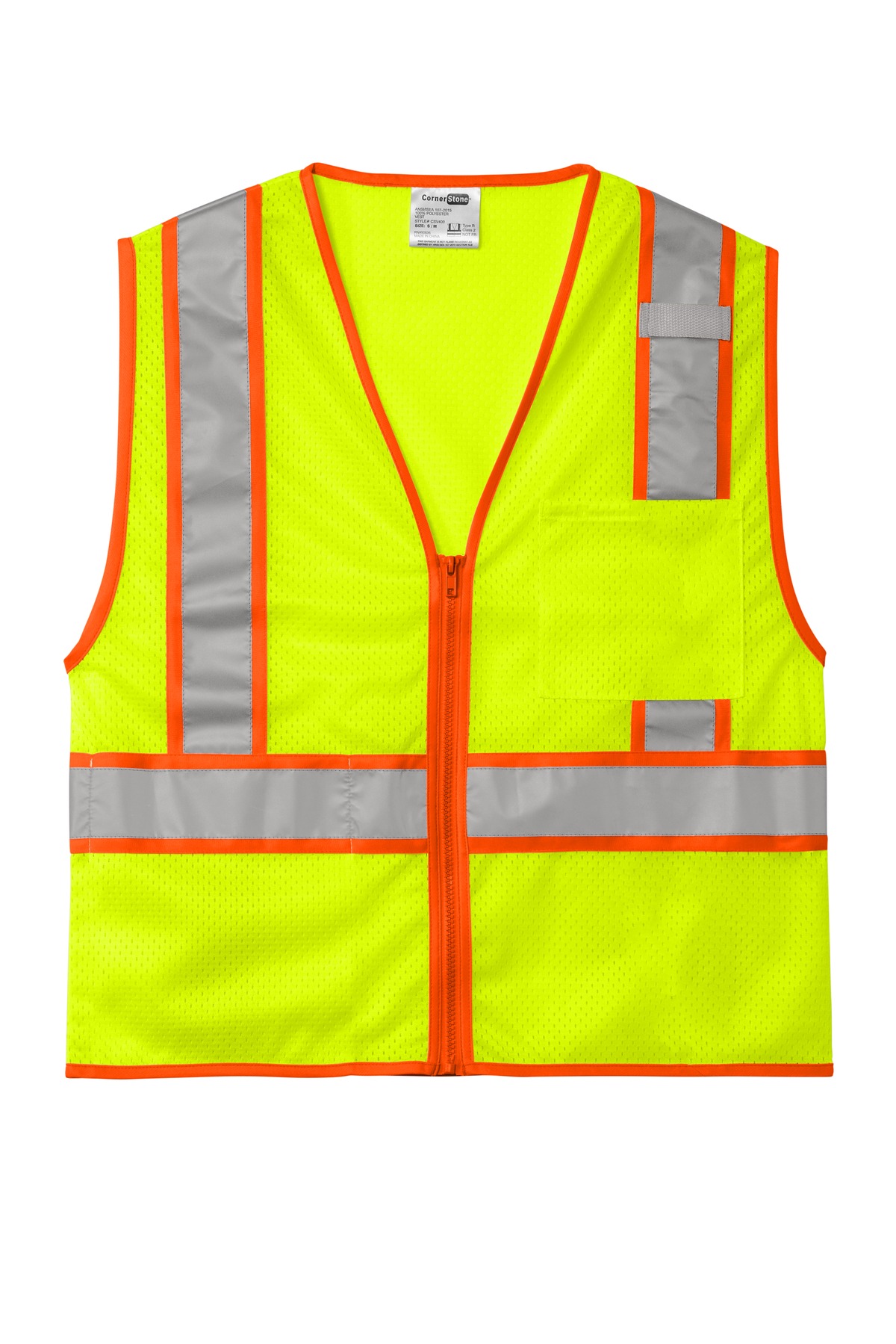 CornerStone ANSI 107 Class 2 Mesh Zippered Two-Tone Vest. CSV103 2