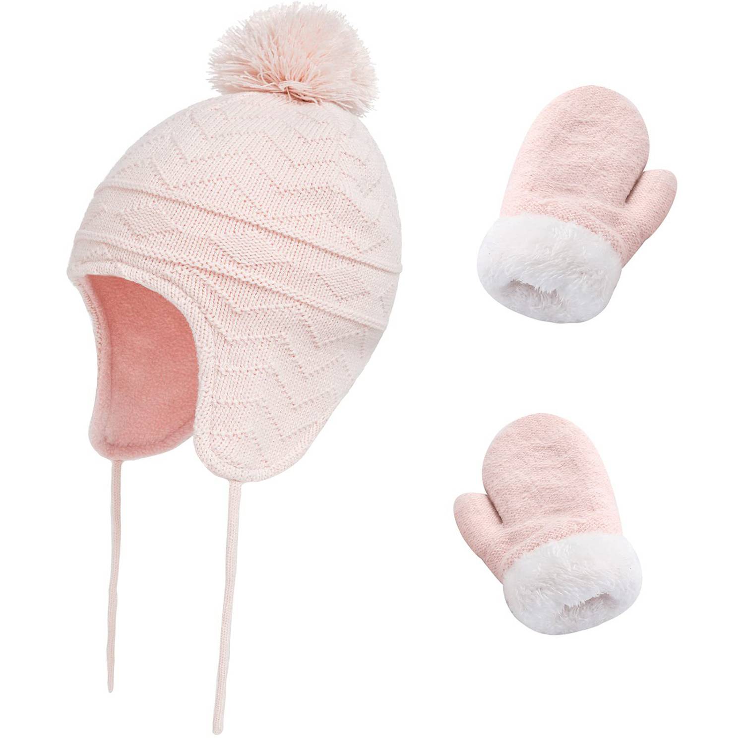 Soft Acrylic Toddler Winter Hat Mittens Set 9