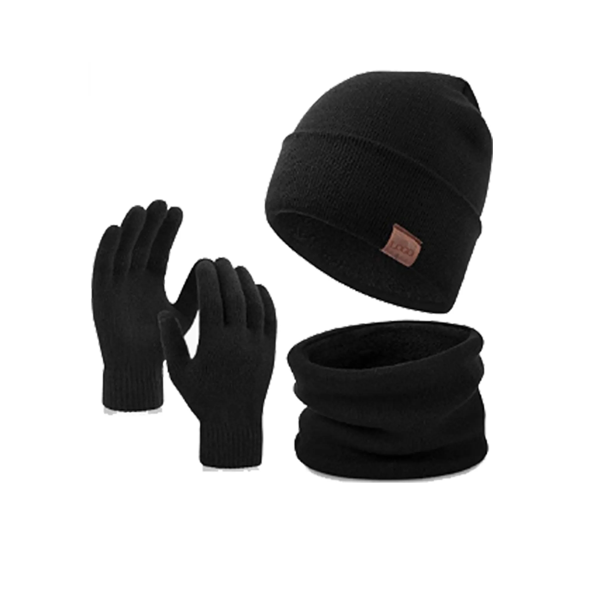 3 In 1 Beanie Hat Scarf Gloves Set 5