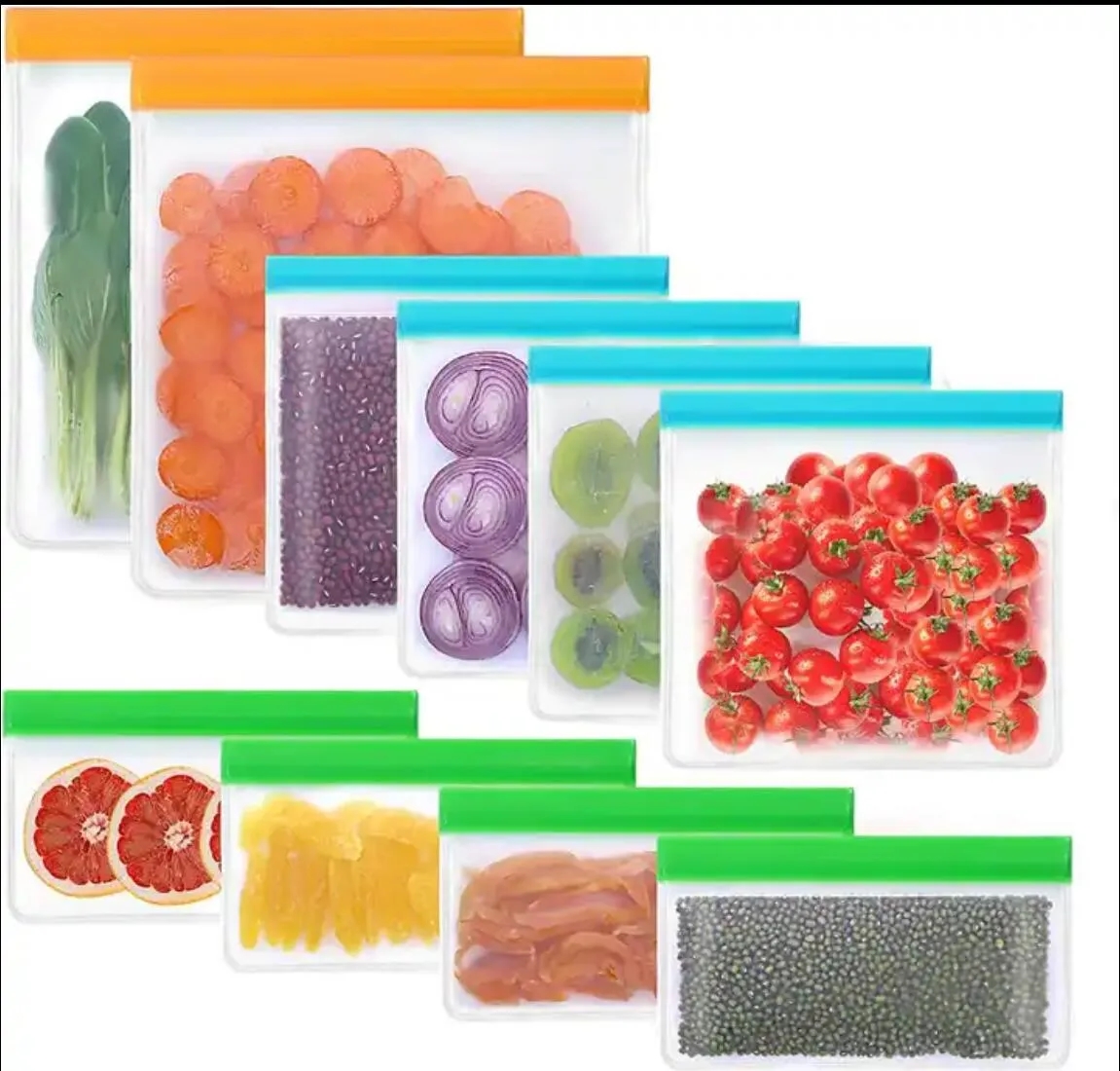 Reusable PEVA Sandwich Snacks Ziplock Storage Bags 4