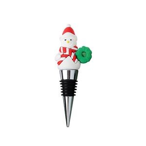 Adorable PVC Sitting Santa Claus Wine Cork Bottle Stopper 5