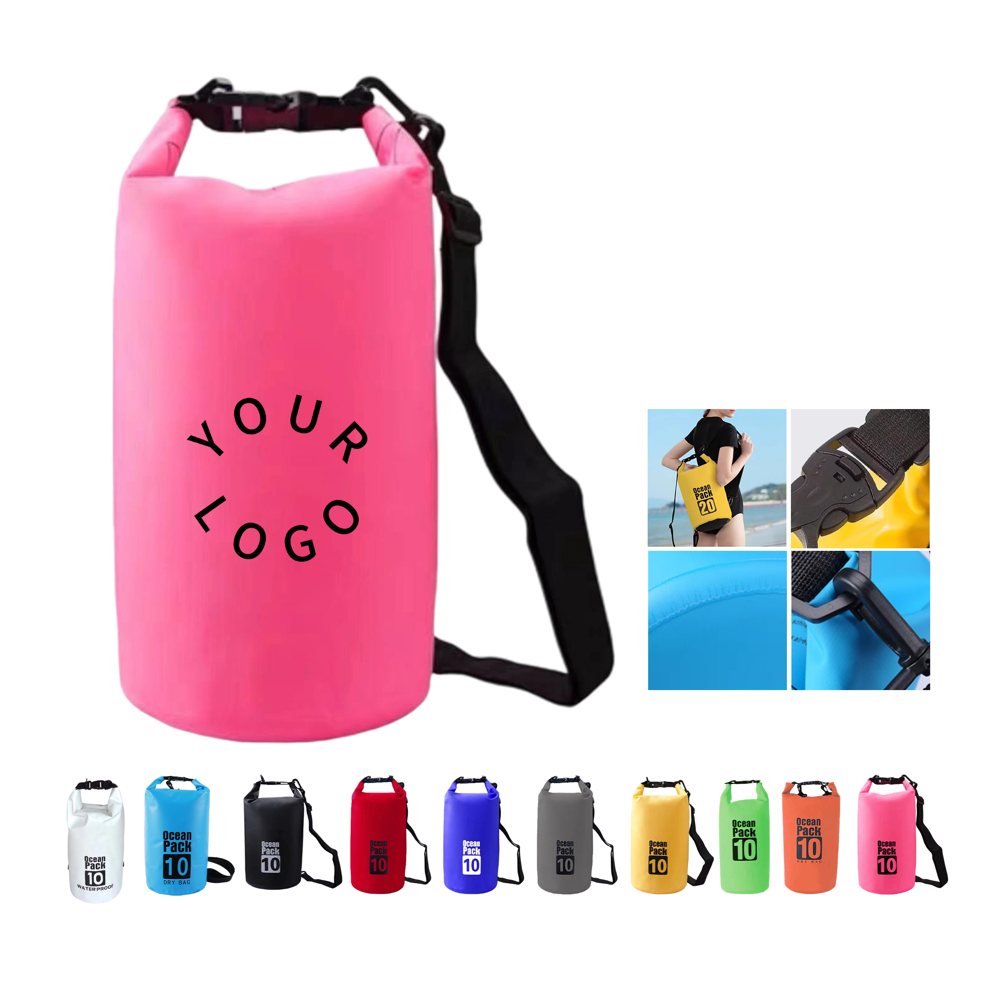 PVC Dry Bag 15L Capacity With Waterproof Roll Top Closure 2
