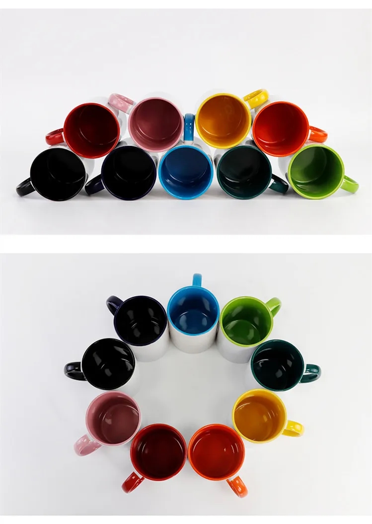 11oz Mug Creamic C handle/Coloured Interi 11