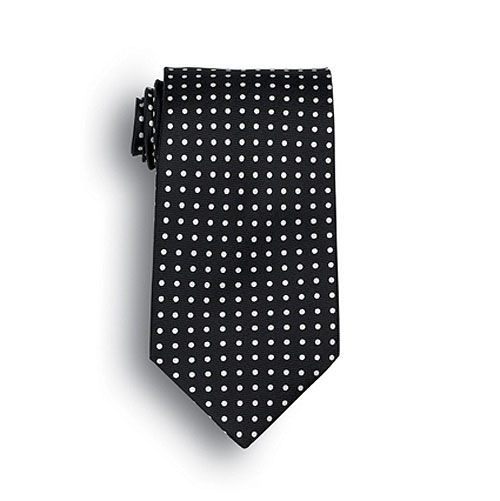 Black Newport Polka Dot Wet Dyed Silk Tie 2