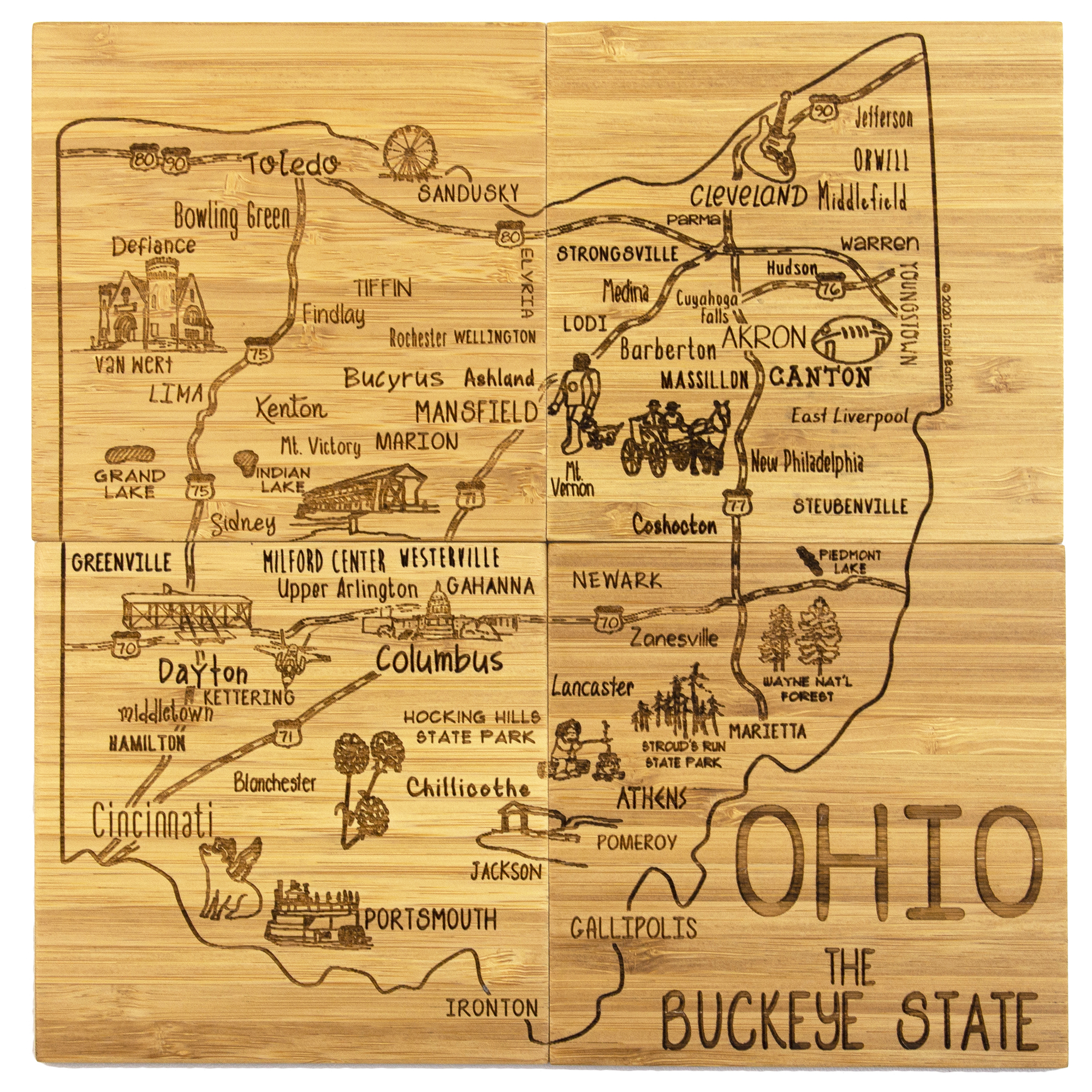 Ohio Puzzle Coaster Set 10