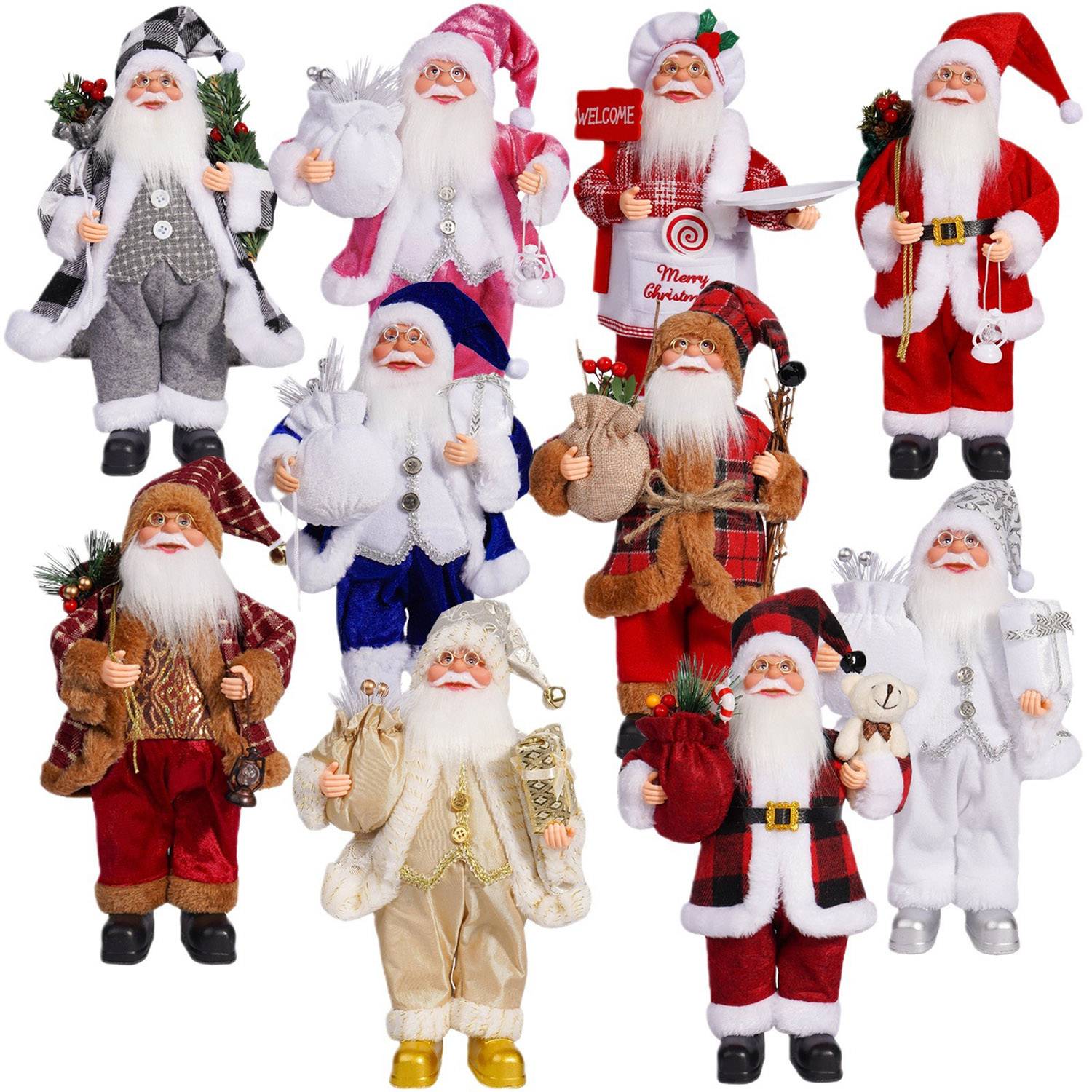 12" Santa Claus Christmas Decorations Toys 3