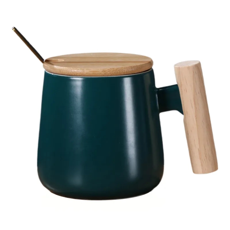 13 Oz Ceramic Mug With Lid And Spoon 8