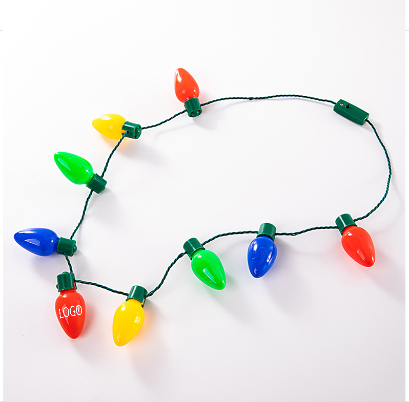 LED Light Up Christmas Bulb Necklace for Party Favors 3
