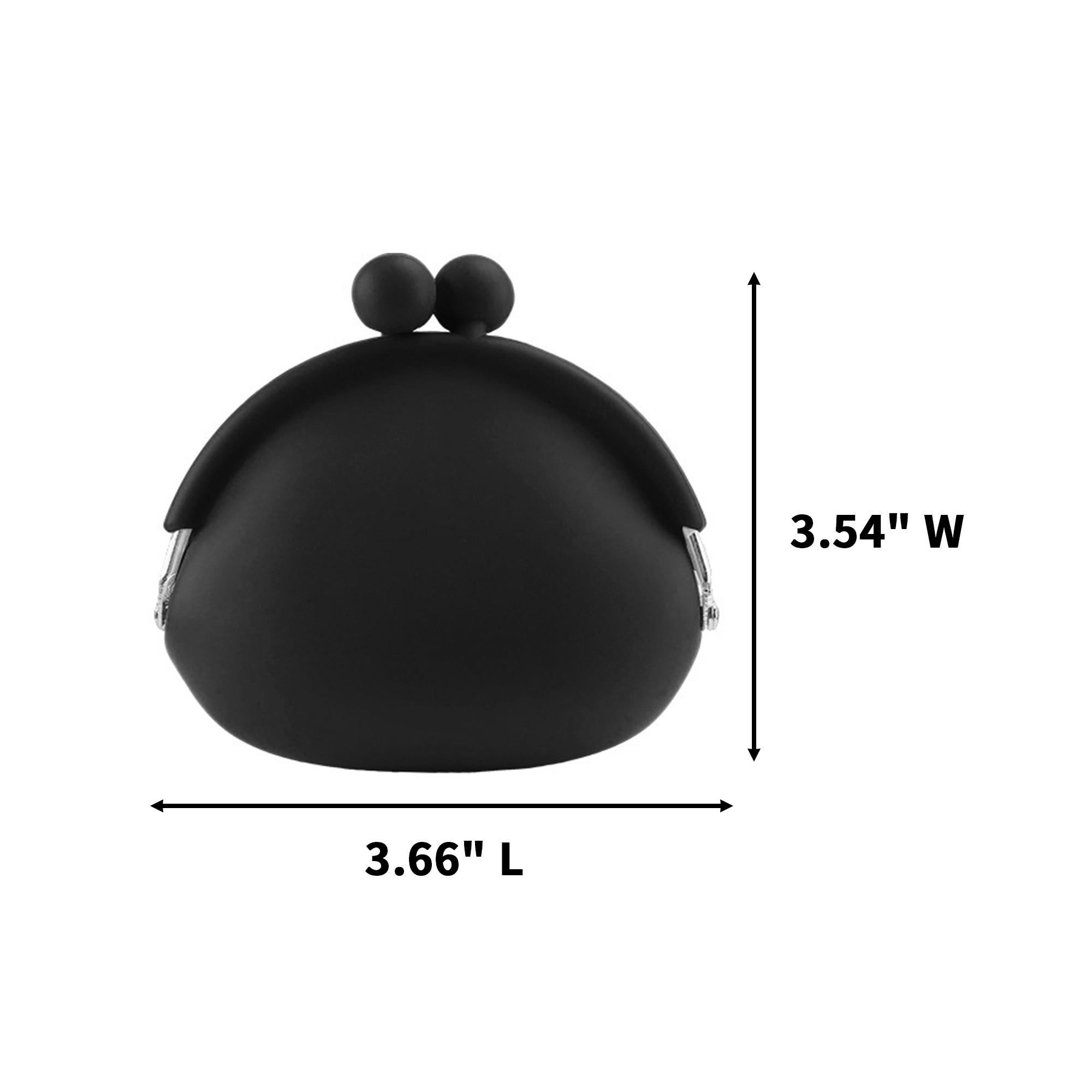 Food Grade Silicone Coin Case With Kiss Lock 3.66" x 3.54" 3