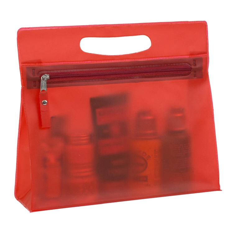 9-1/2" W x 8-1/4"H - "Bermuda" Vinyl Travel Pouch with Zipper 14