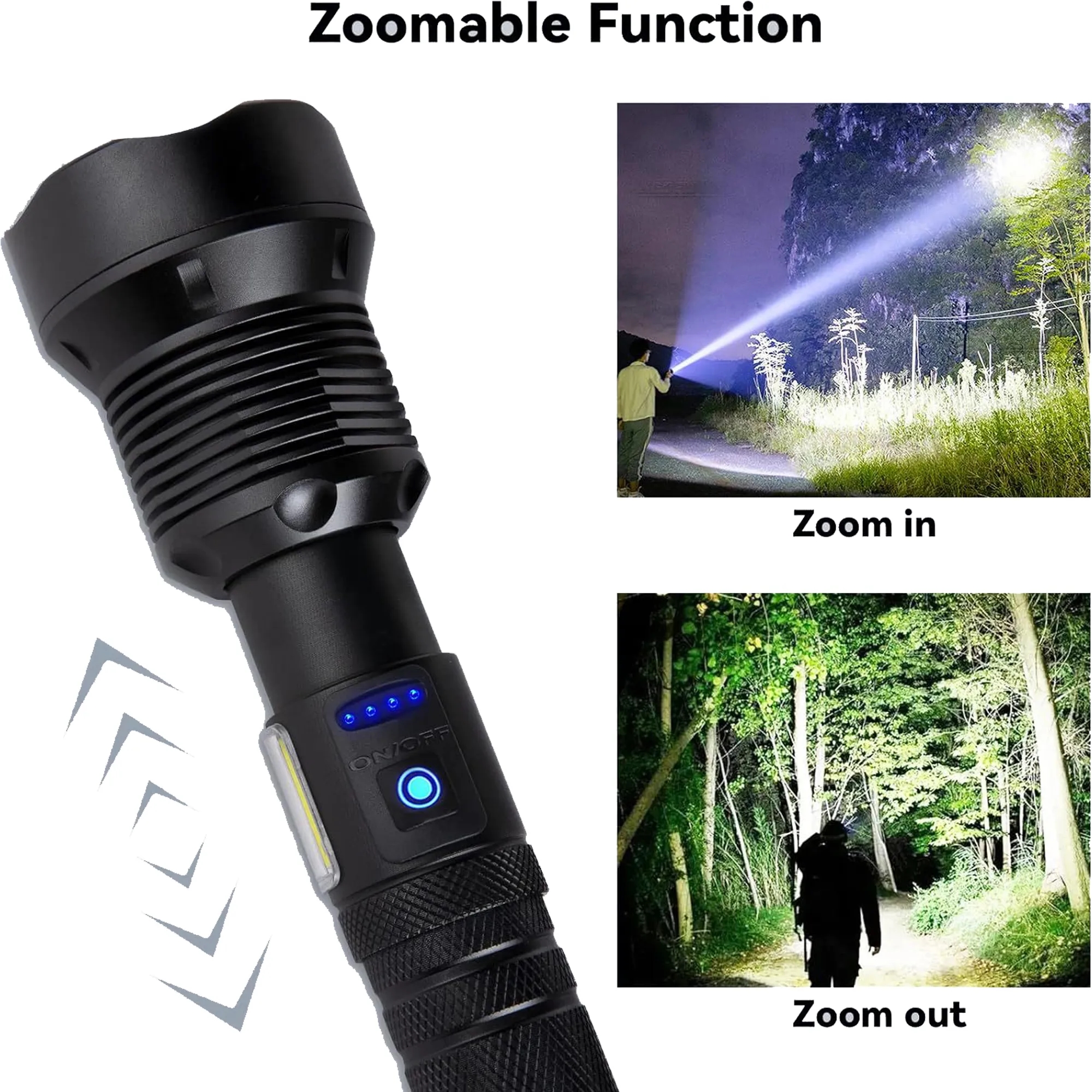 High-Brightness Rechargeable Outdoor Cob Flashlight 1