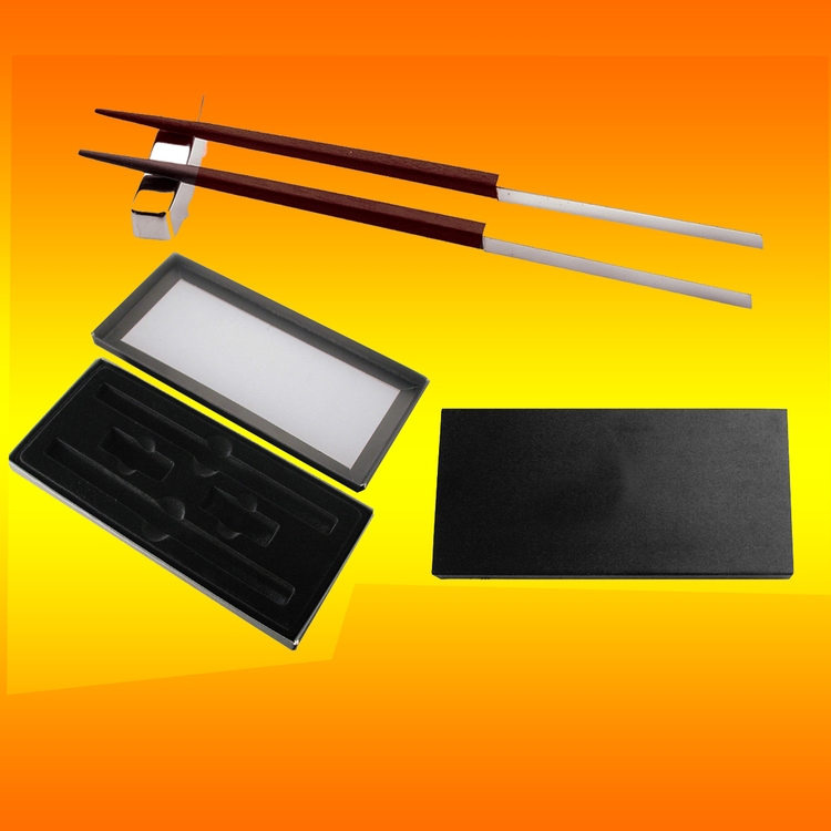 Metal/Wood Chopsticks Sets with Metal Rest 2