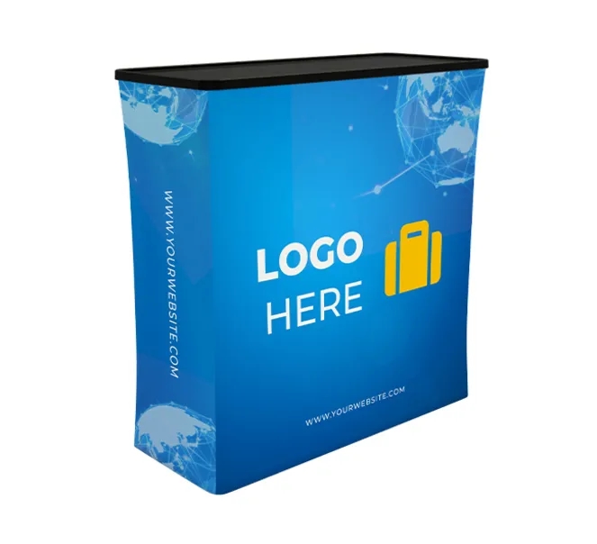 20ft Inline Trade Show Booth – Modular Backwall Display with Dual Counters & Storage 5