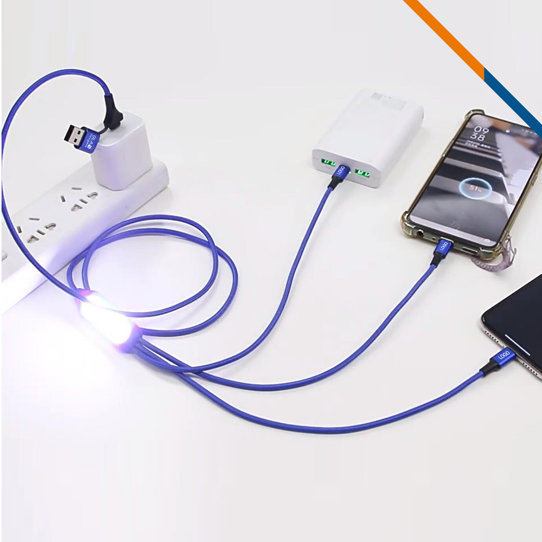 Zelloy 5in1 Light Up Charging Cable 5