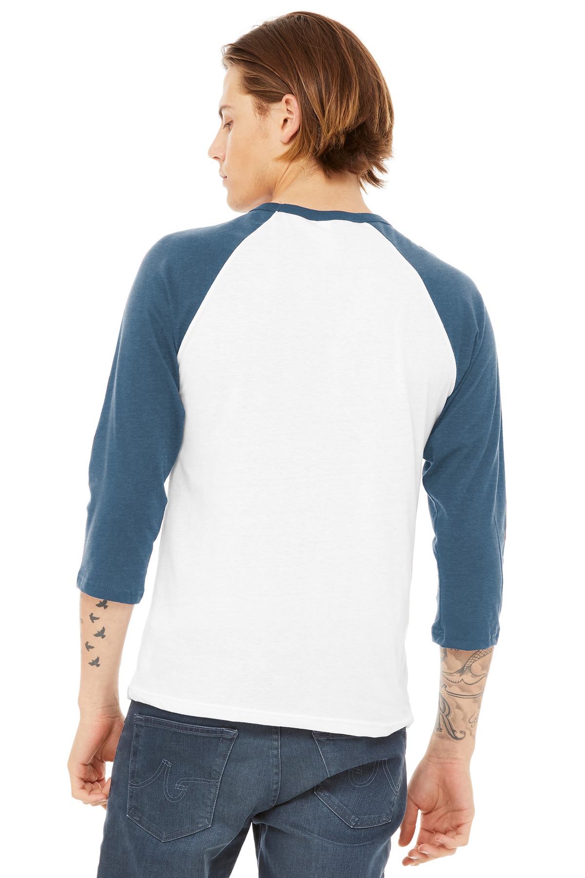 BELLA+CANVAS Unisex 3/4-Sleeve Baseball Tee. BC3200 7
