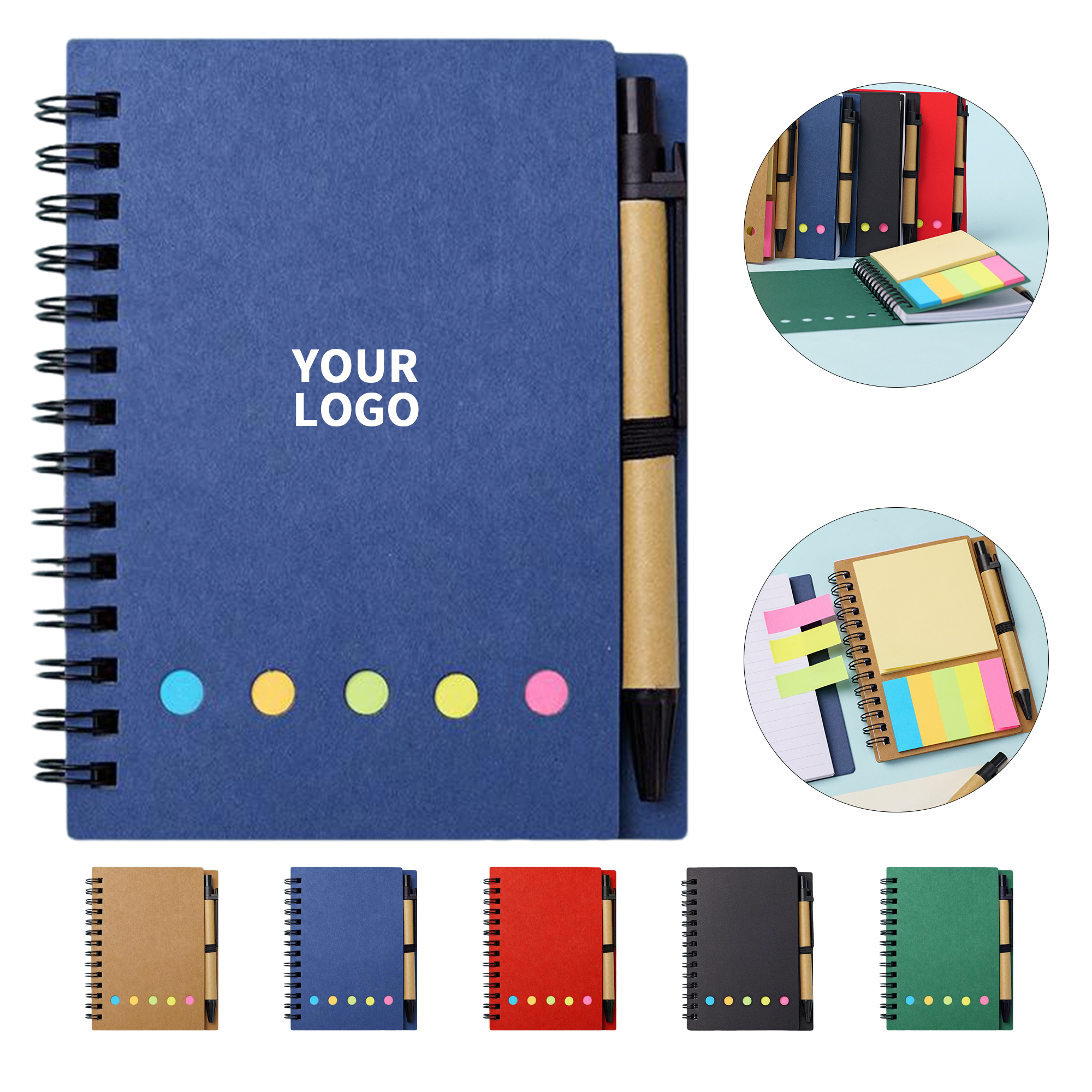 Recycled Spiral Notebook With Pen 5.91" By 4.72" 2