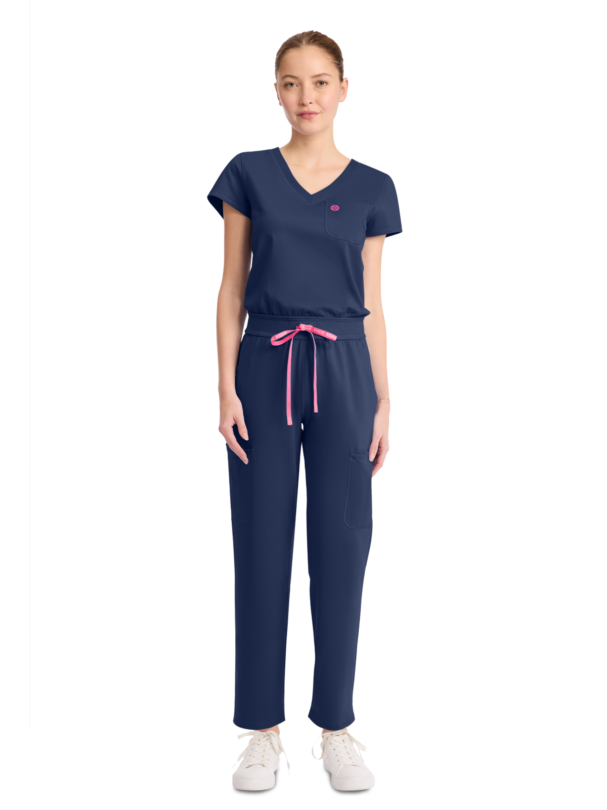 Med Couture - MC AMP KNIT - Women's 5-Pocket V-Neck Jumpsuit