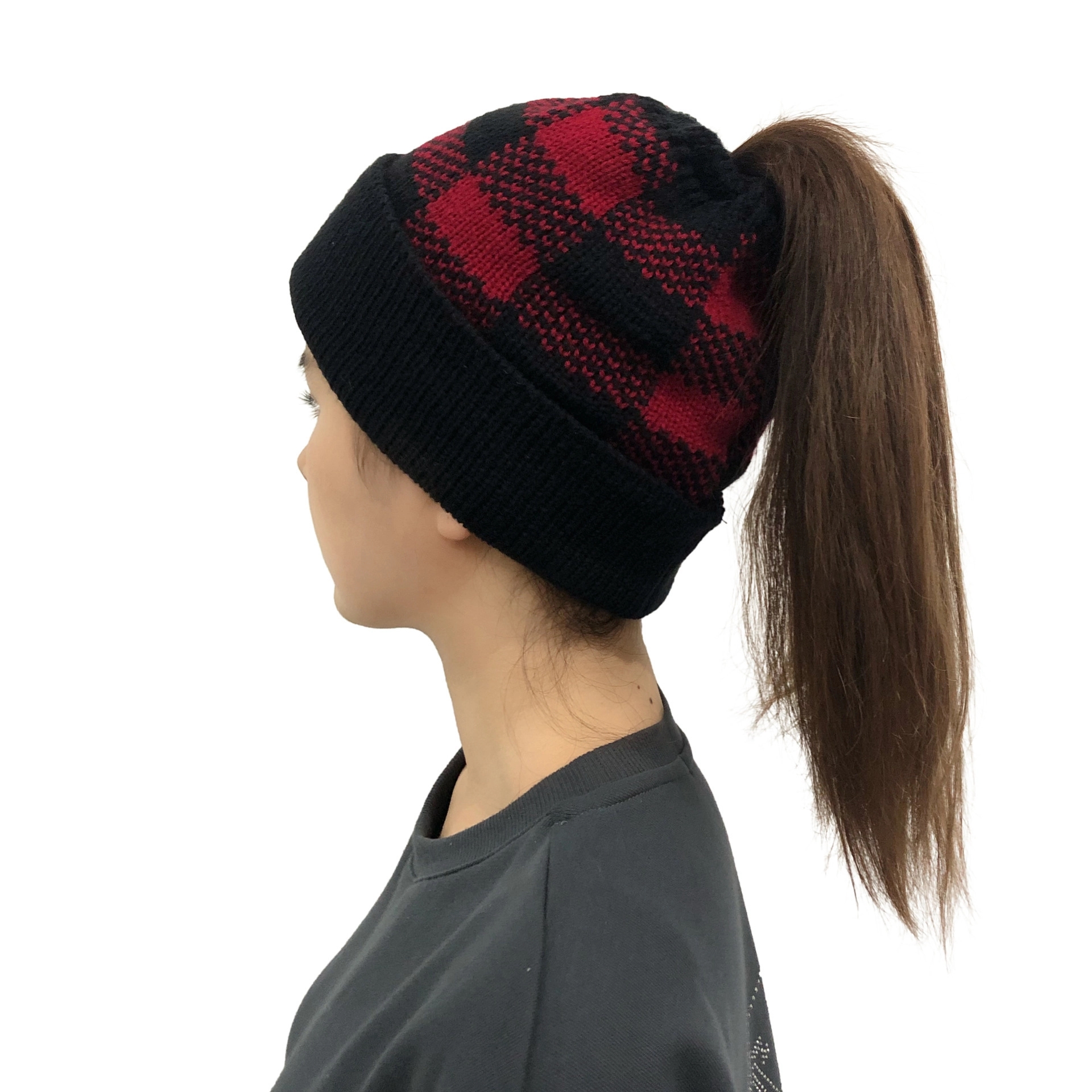 Knit Beanie Tail Cap 5