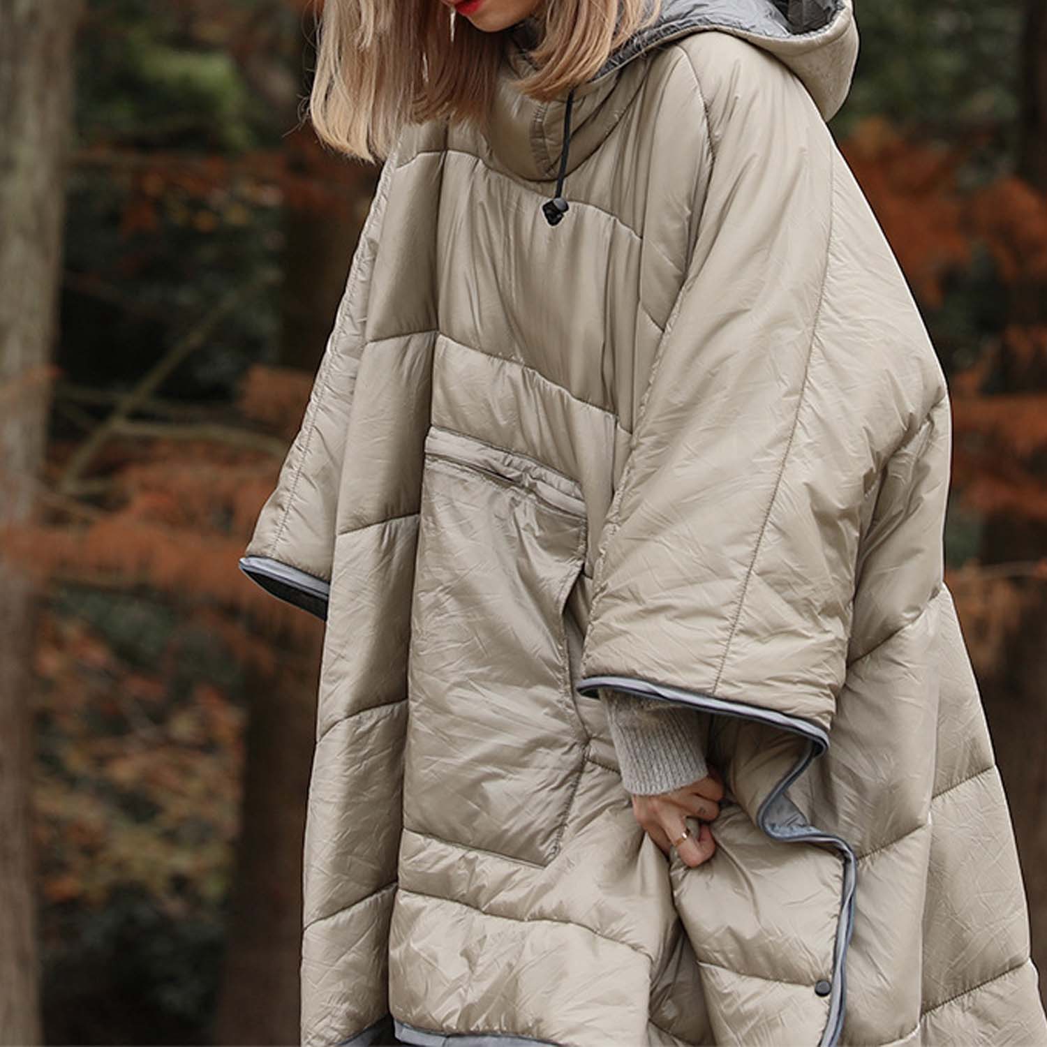 Ultra Light Down Cotton Wearable Cape Sleeping Bag 6