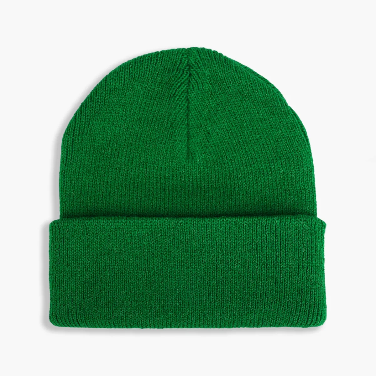 Children's solid color flanged warm knitted hat 2
