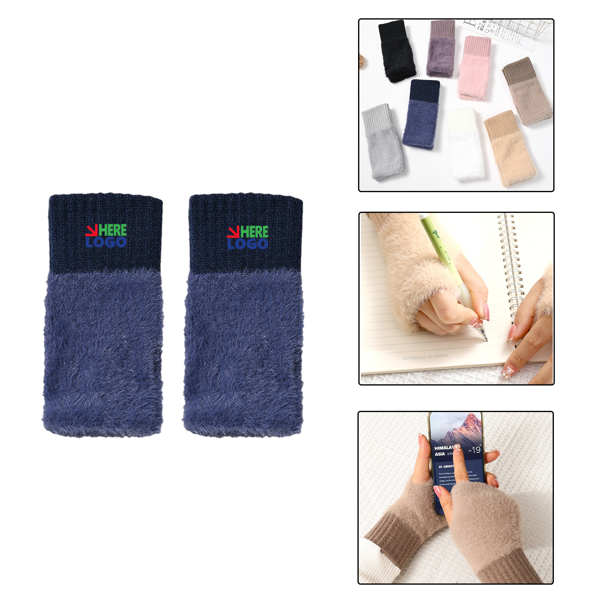 MOQ:10pcs Fingerless Gloves Women 3