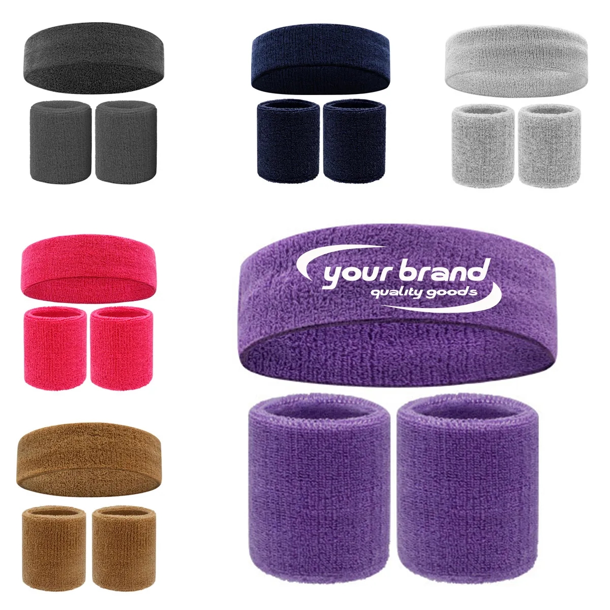 3-Piece Sports Sweatband Set Includes Headband/Wristband 1