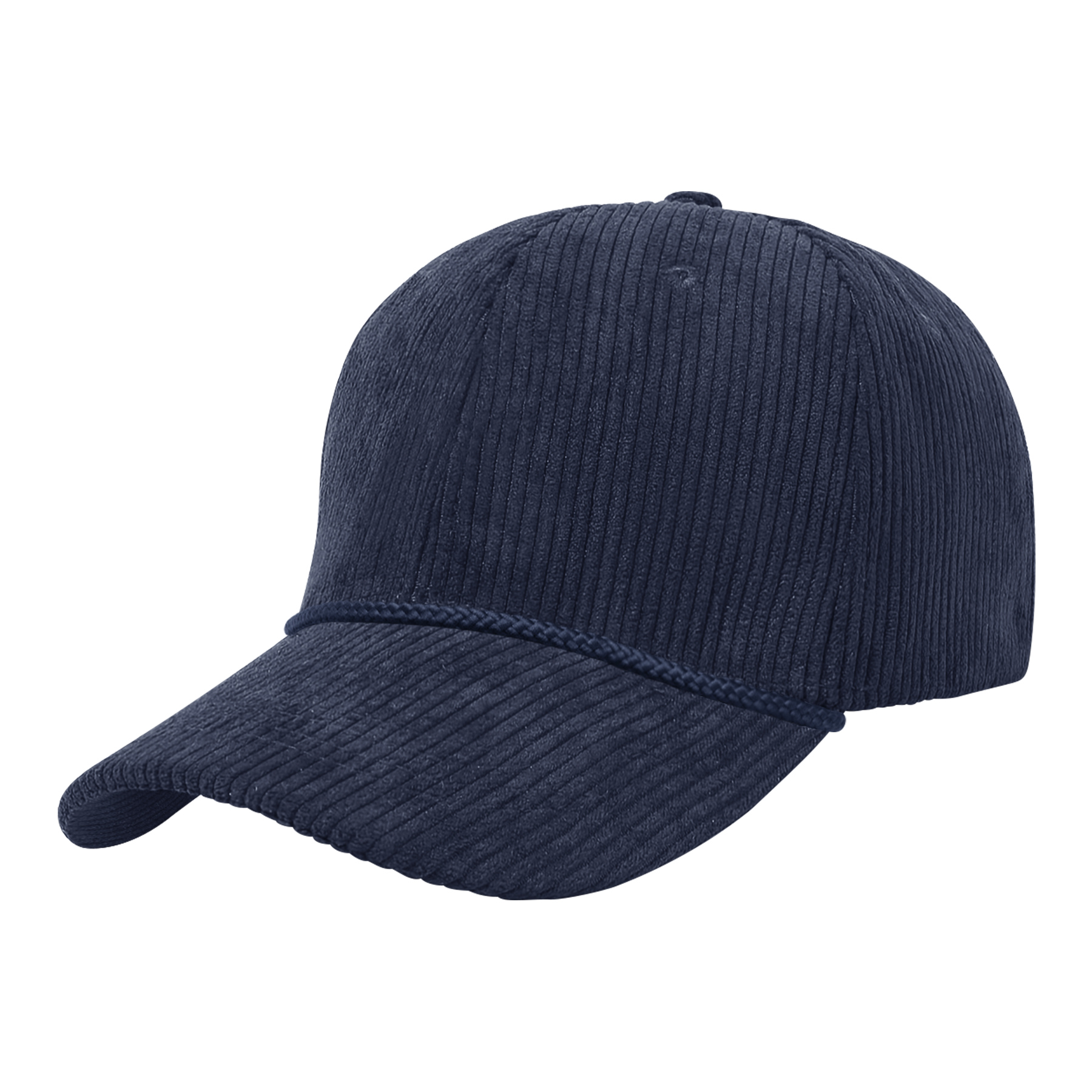 Embroidery 6 Panel Unstructured Corduroy Baseball Cap With Rope 9