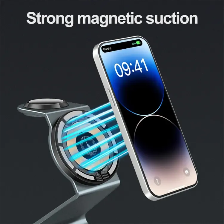 3 in 1 Wireless Charger Stand Aluminum Alloy 4