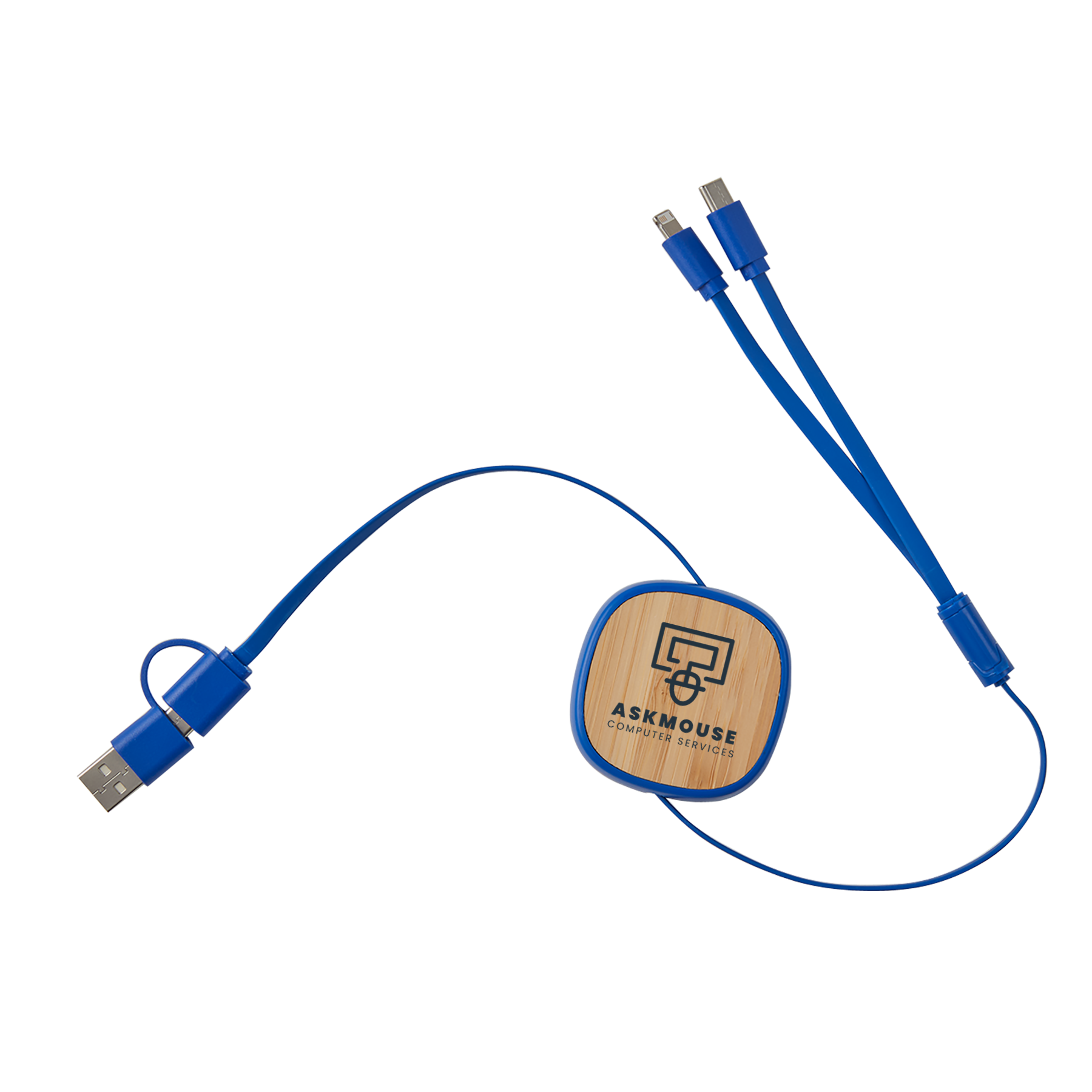 Dual Input 3-IN-1 Bamboo Retractable Cable 2