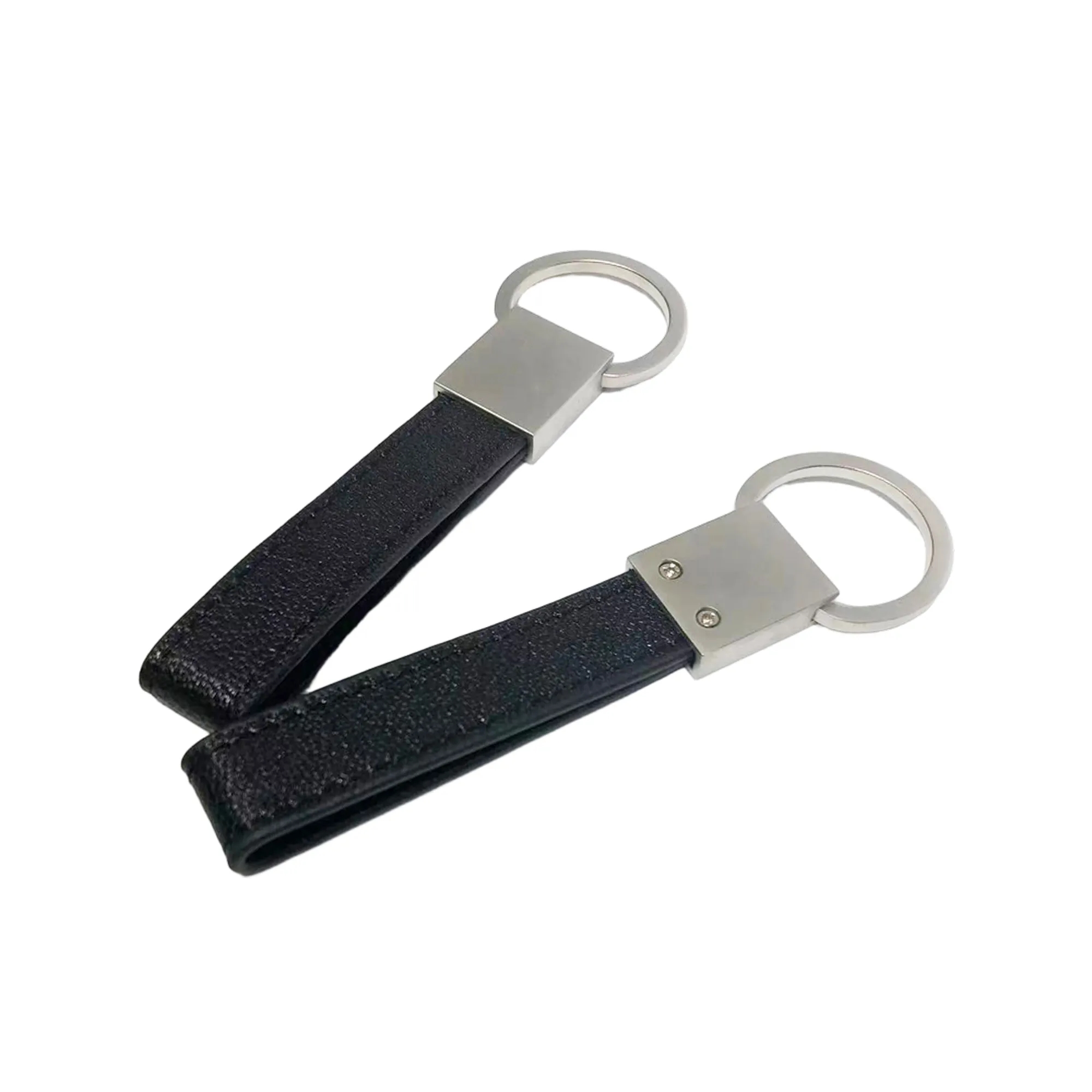 PU Leather Pull-Ring Keychain with Zinc Alloy Hardware 2