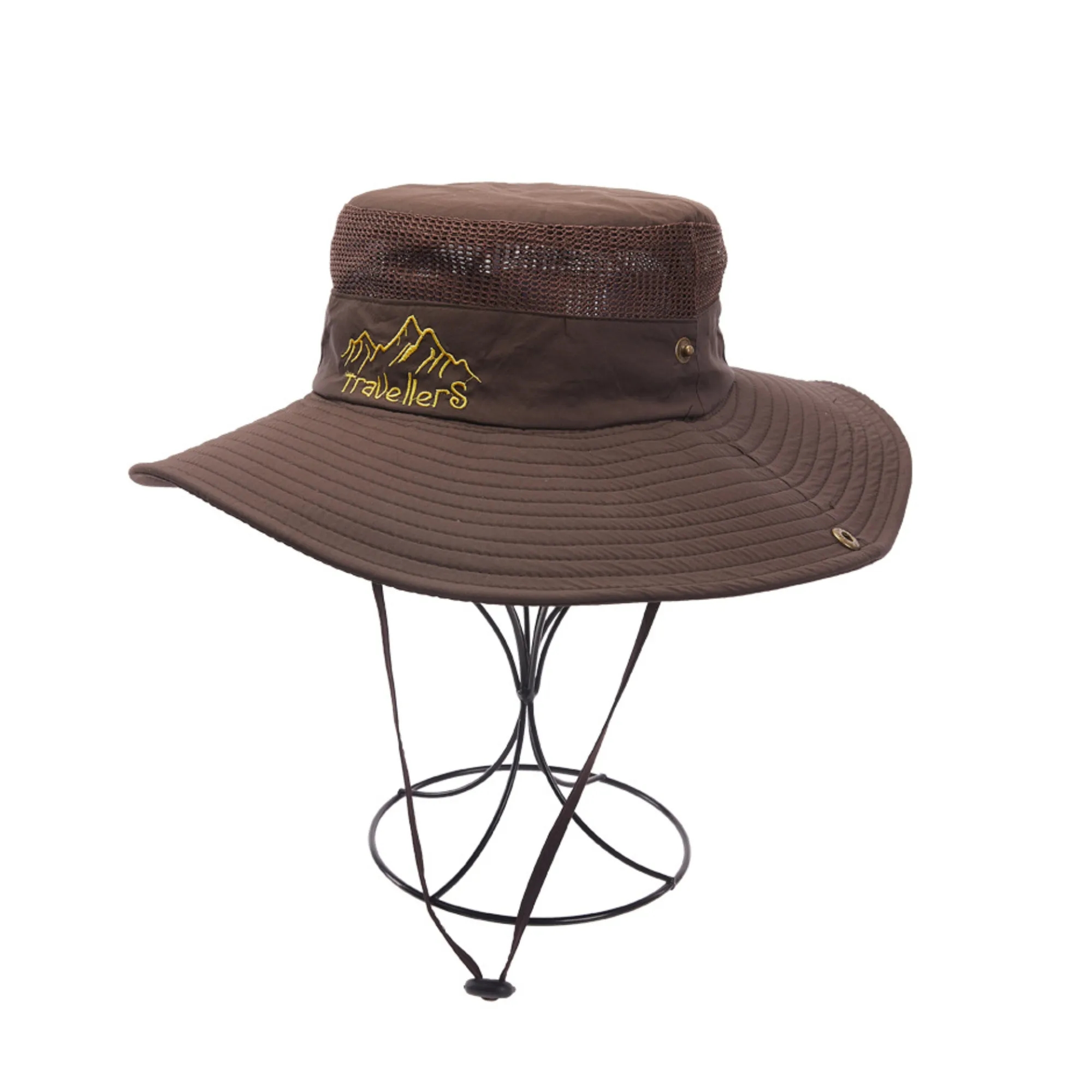 Outdoor Fishing Embroidery Wide Brim Bucket Hat 6