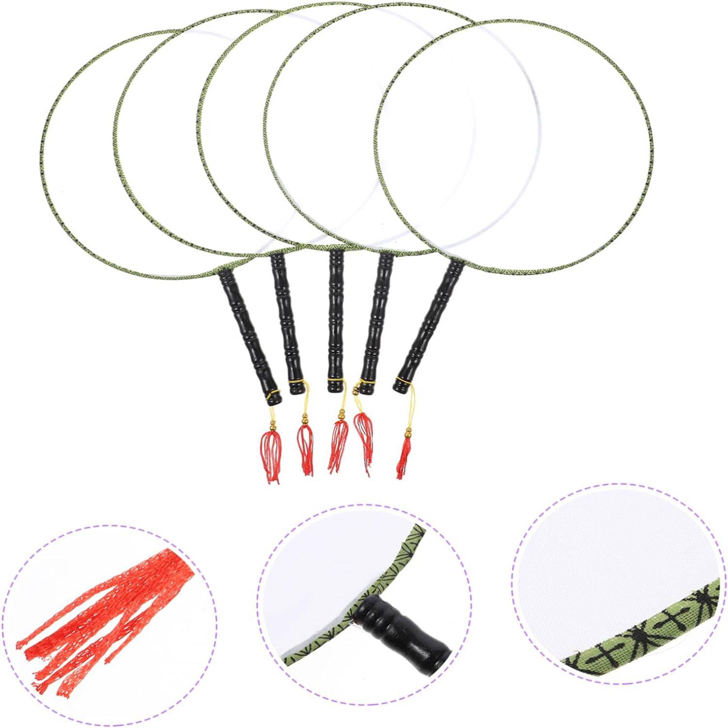 DIY Hand-Painted Court Fan W/ Tassels 3