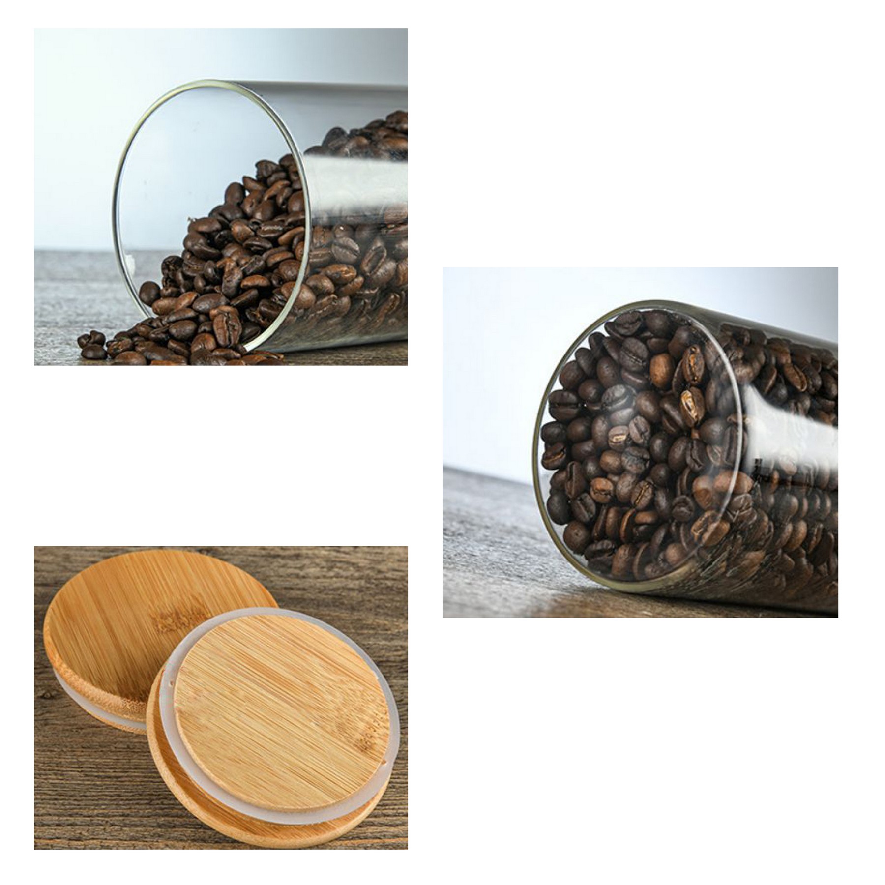 Clear Glass Canister With Bamboo Lid 2