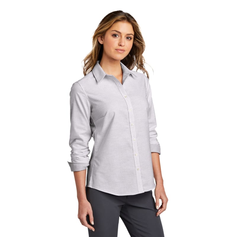 Port Authority Ladies SuperPro Oxford Stripe Shirt. 11
