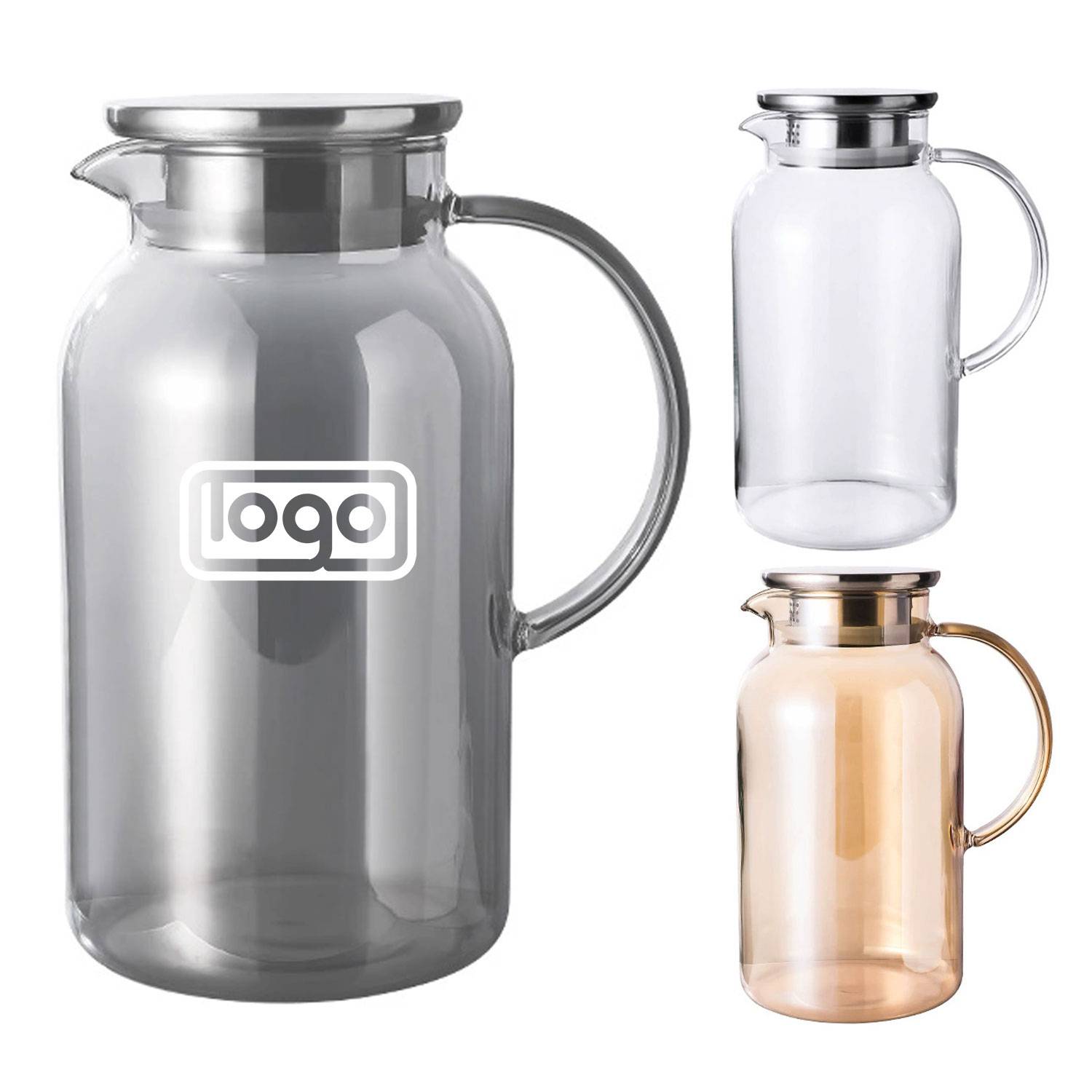 67oz Heat Resistant Glass Pitcher W/ Lid 2