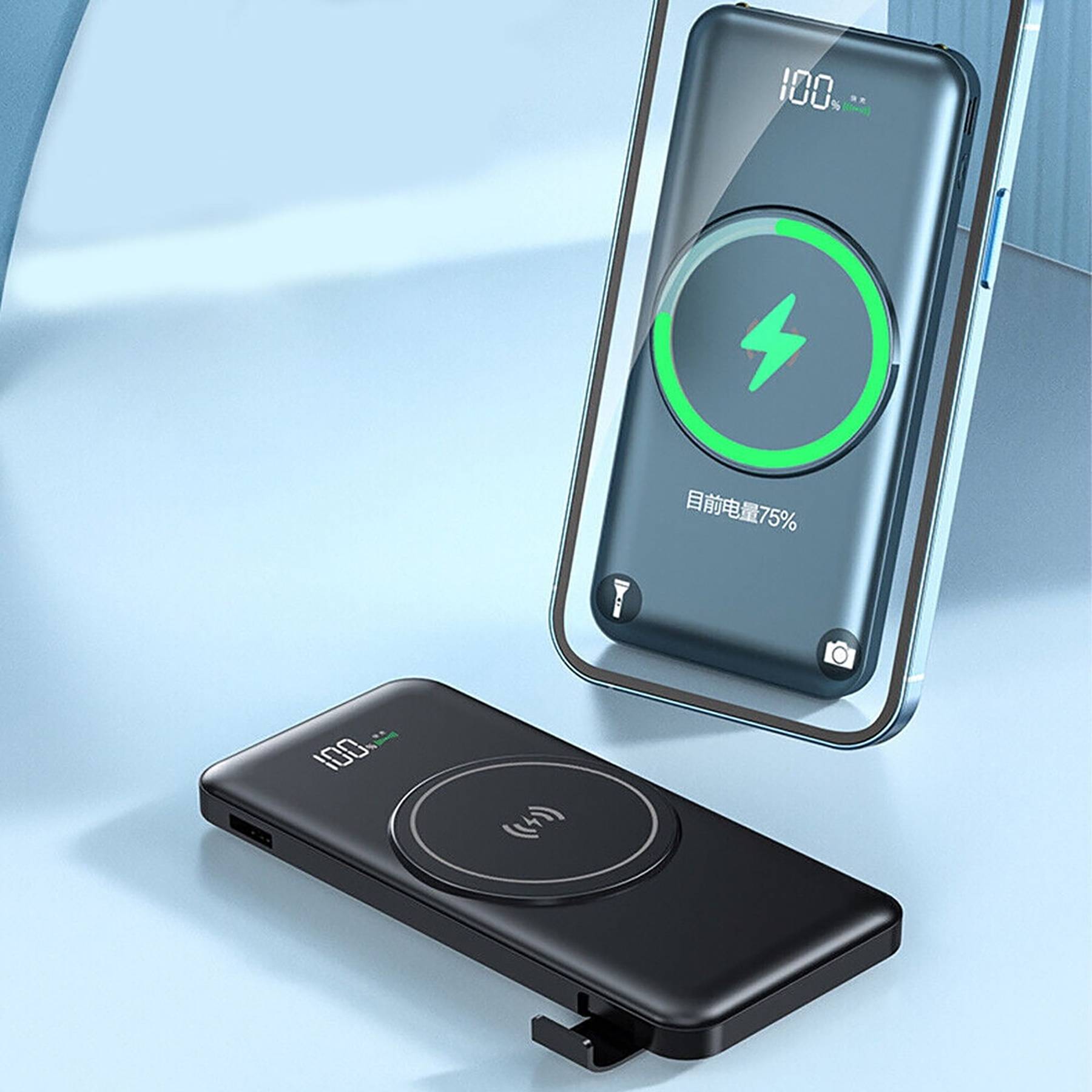 10000mAh Portable Magnetic Wireless Charger Power Bank 2