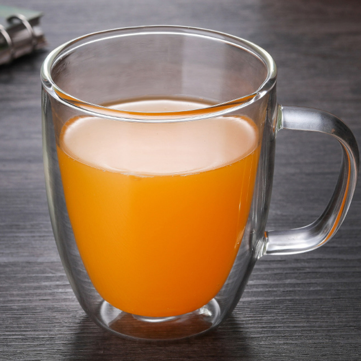 Double Wall Insulated Glass Coffee Mug with Handle 2