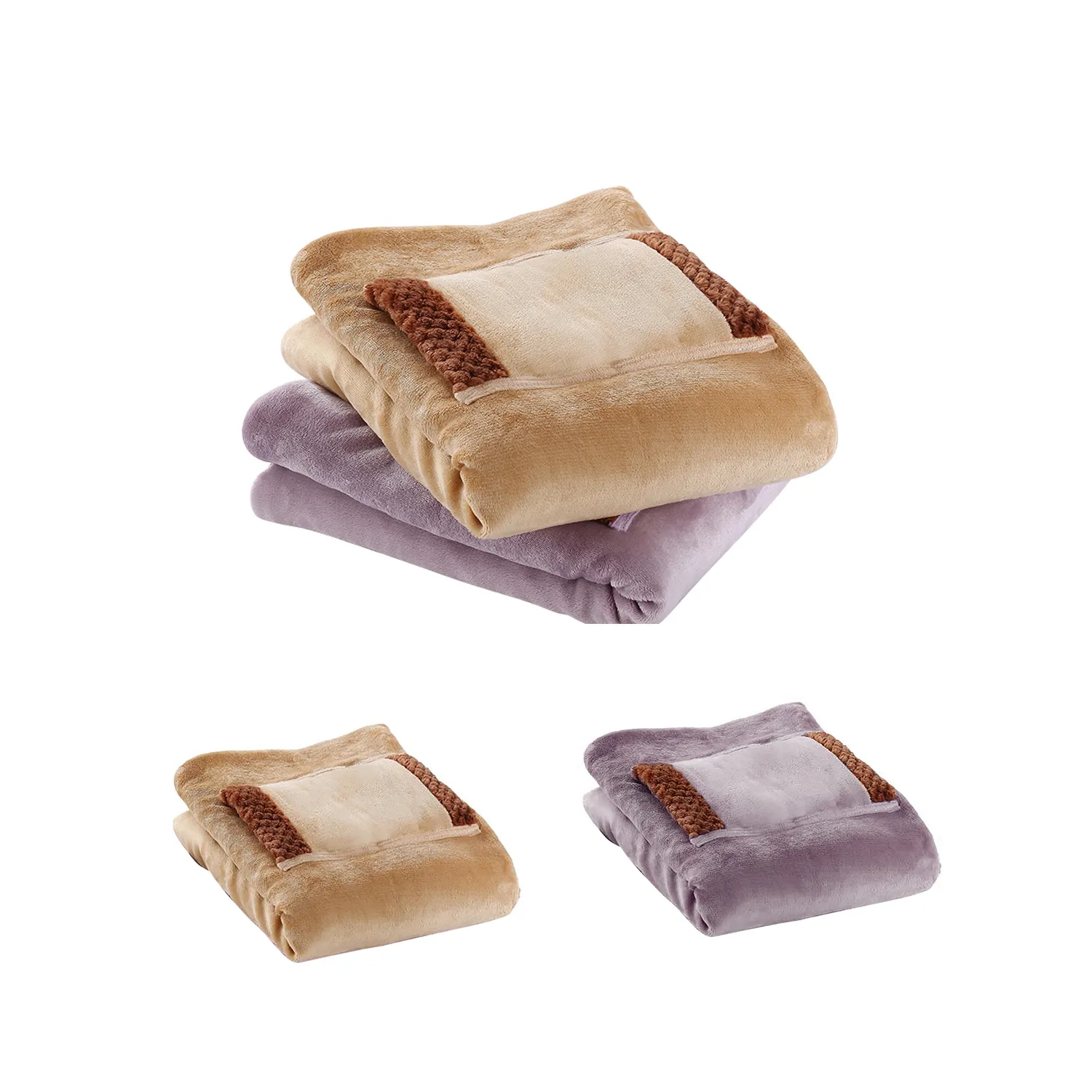 Sherpa Berber Fleece Electric Blanket Heated Poncho Wrap 1