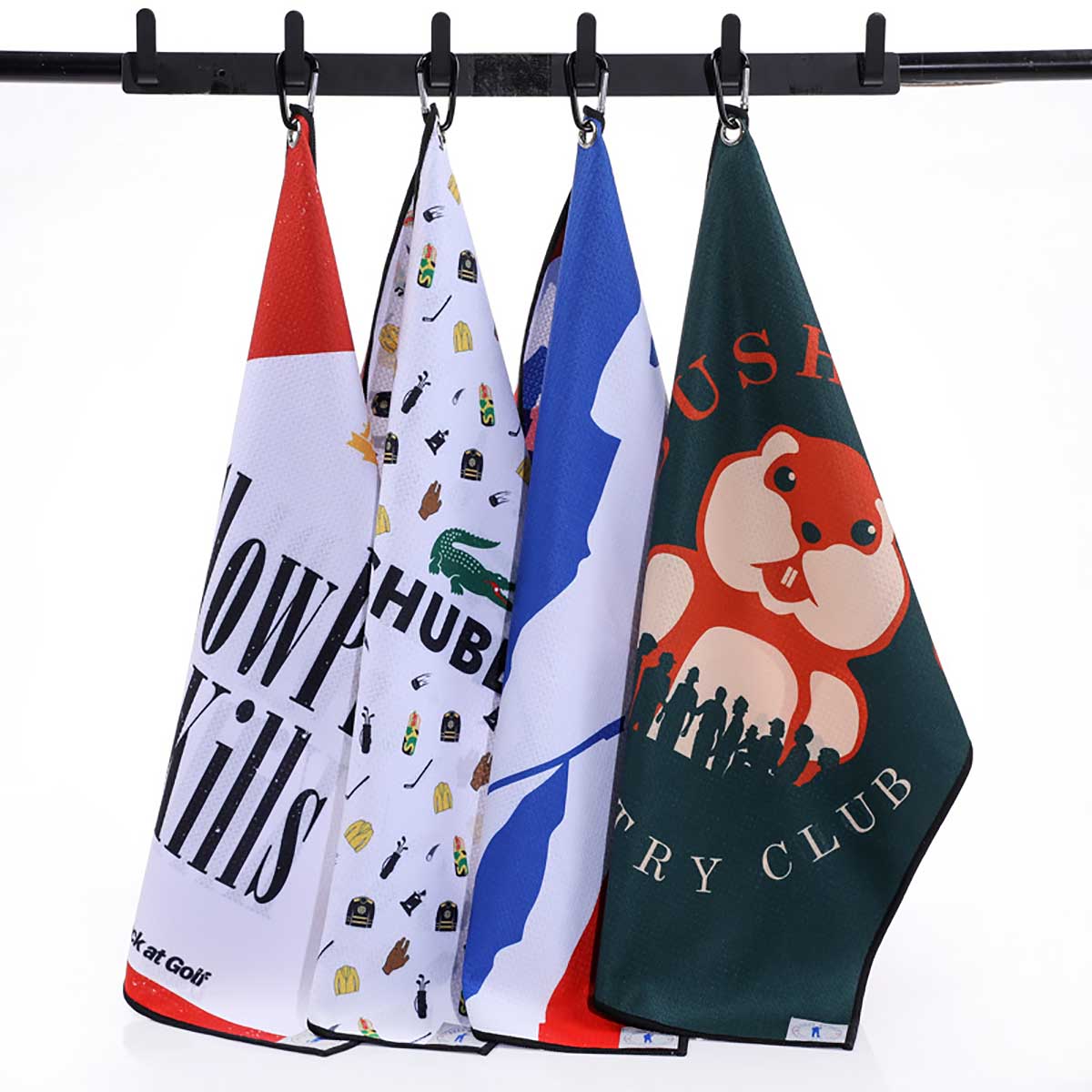 15.7"x 23.6" Full Color Microfiber Golf Towel with Grommet & Carabiner 4
