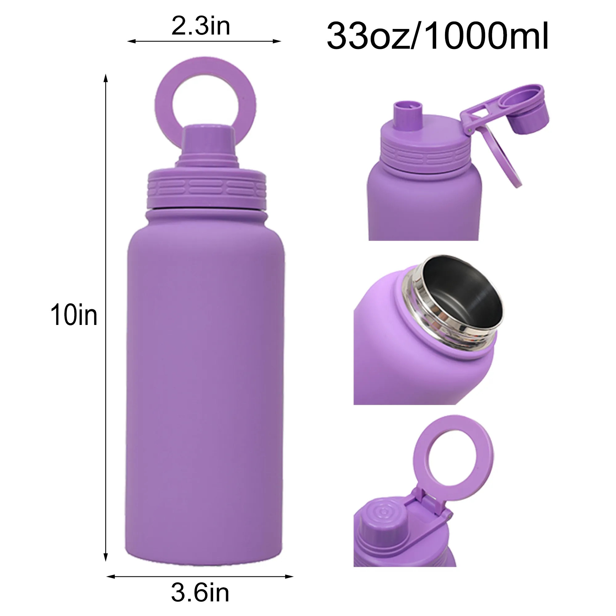 1L Insulated Water Bottle with Phone Holder 1