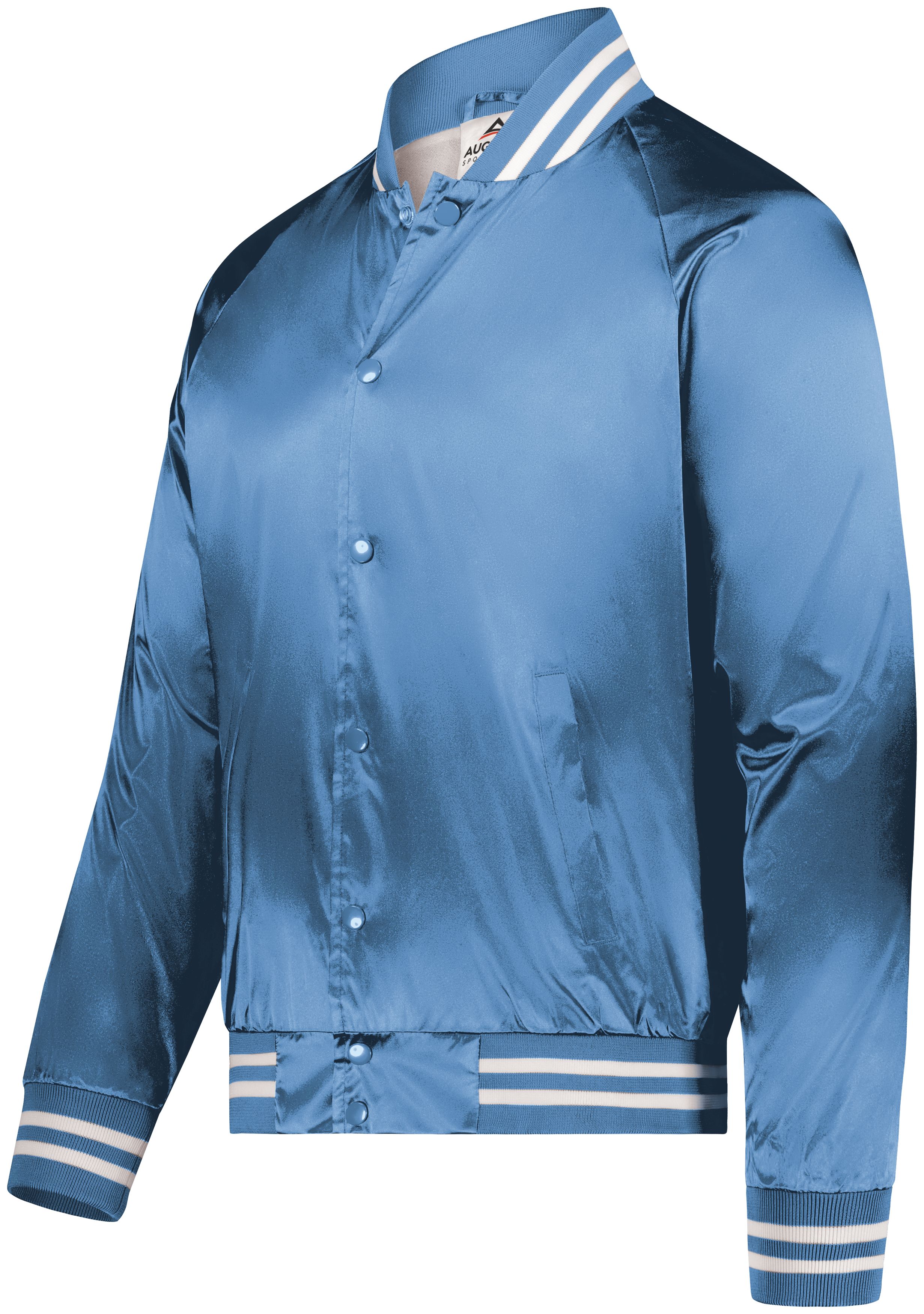Satin Baseball Jacket/Striped Trim 9